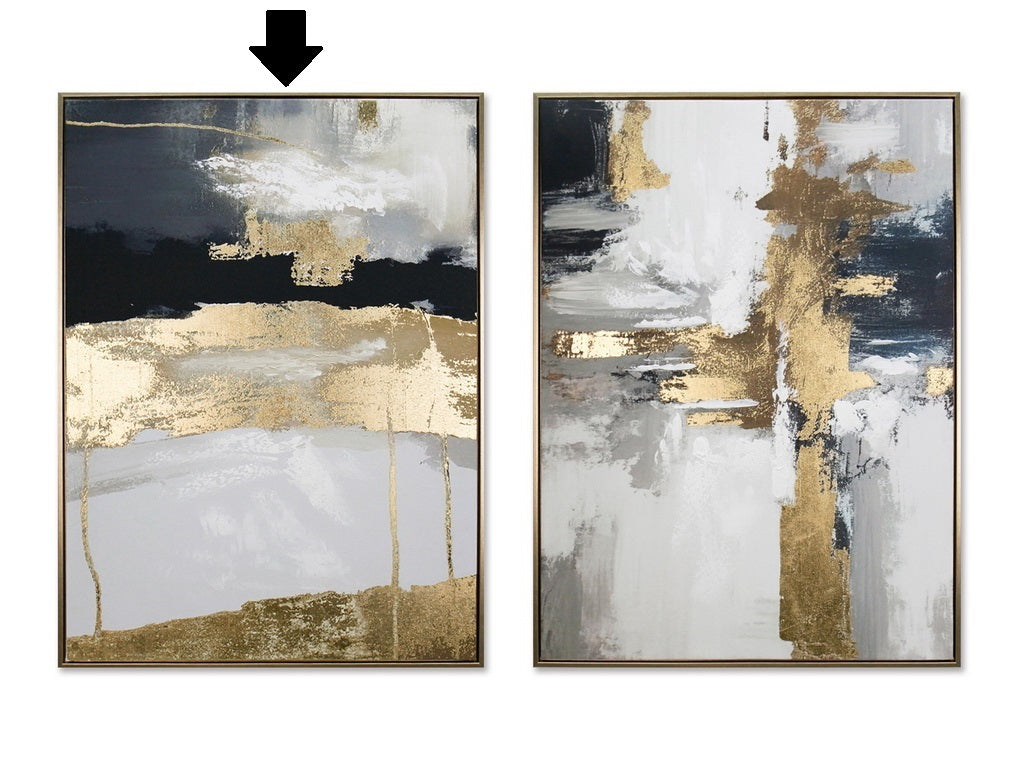 MARCO ABSTRACTO NEGRO/ORO 60X80CM