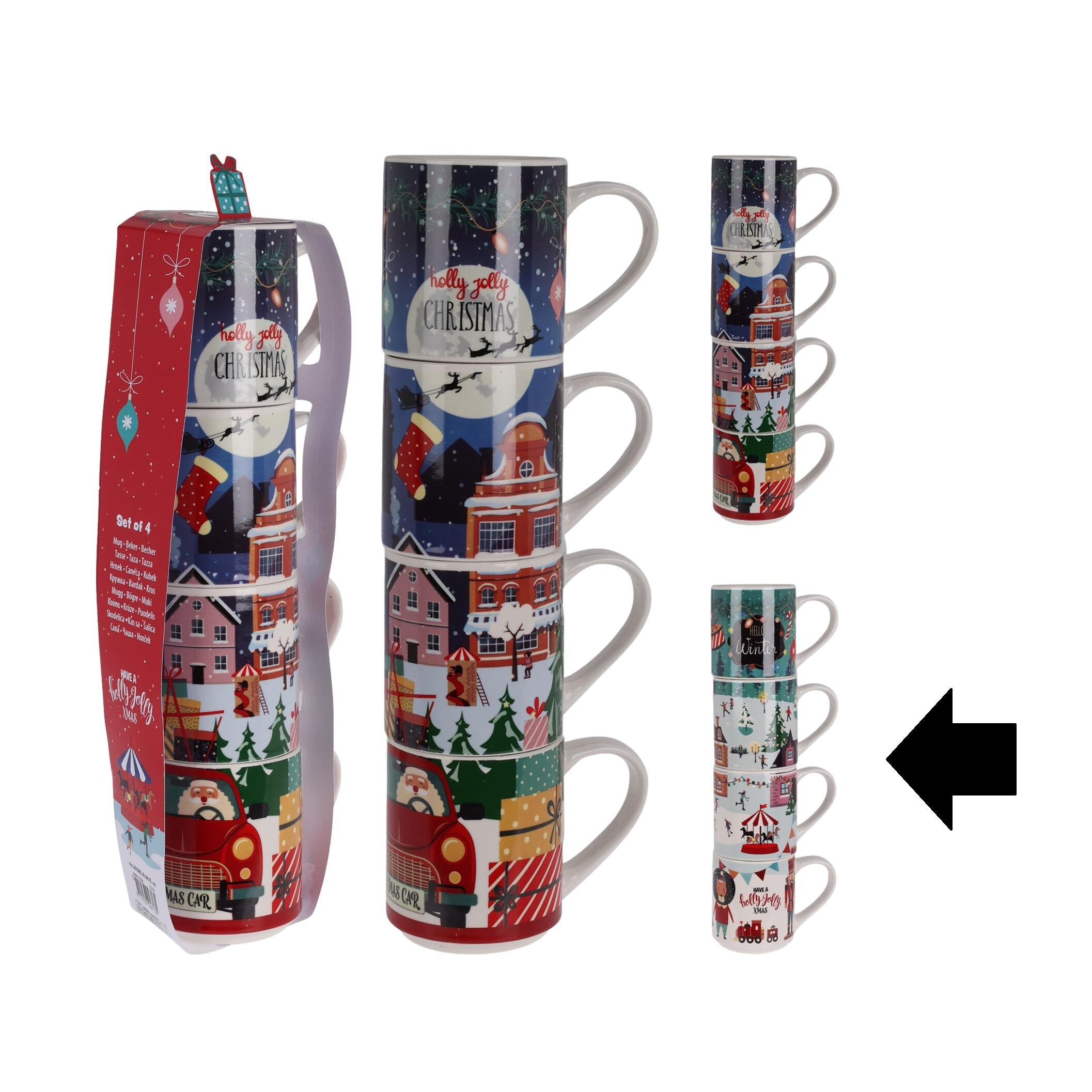 CONJ. 4 CANECAS HELLO WINTER