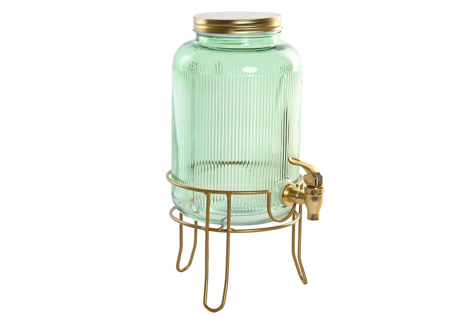 DISPENSADOR BEBIDA VIDRO/DOURADO 16X16X24,5CM 4L
