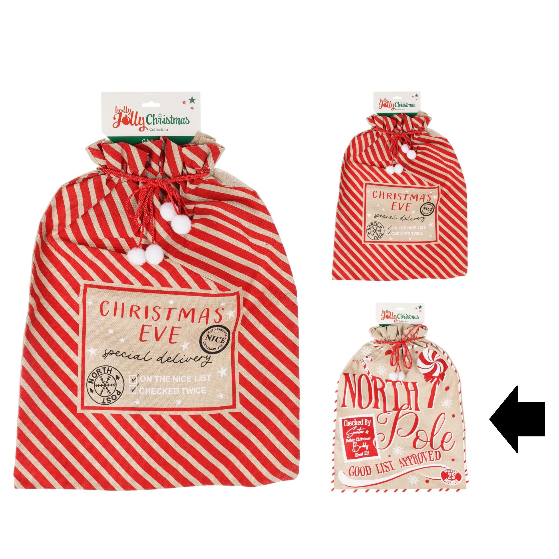 SACO DE NATAL BEGE 50X70Cm