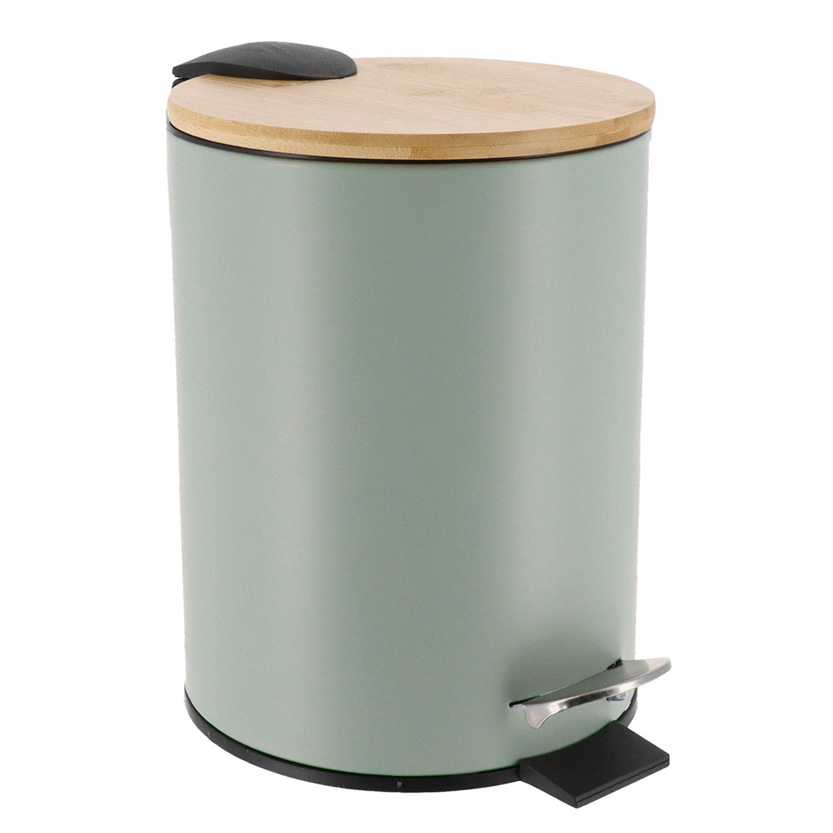 BALDE LIXO EUCALIPTO VERDE/BAMBU 3L 17X23CM
