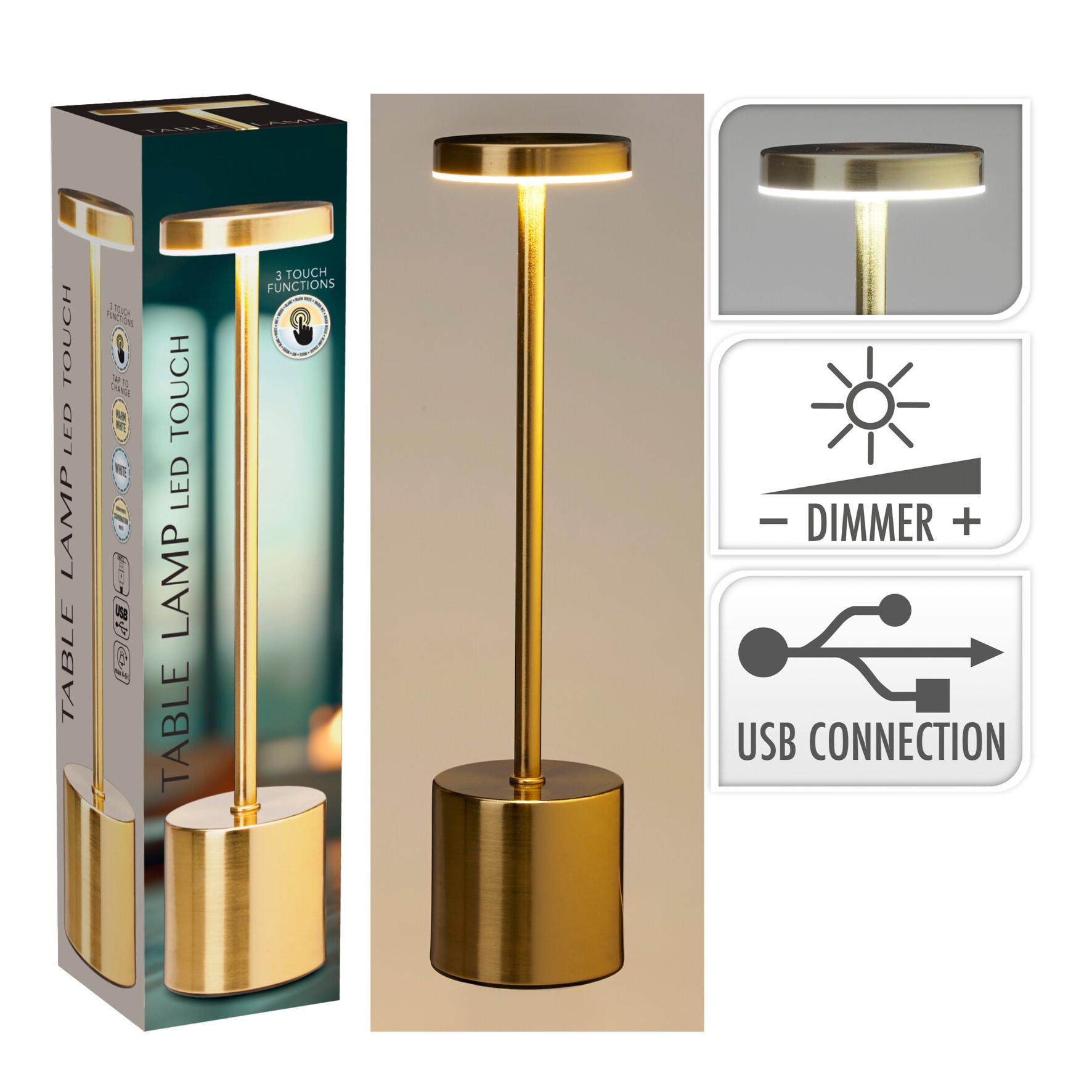 CANDEEIRO TOUCH DOURADO 8x34CM