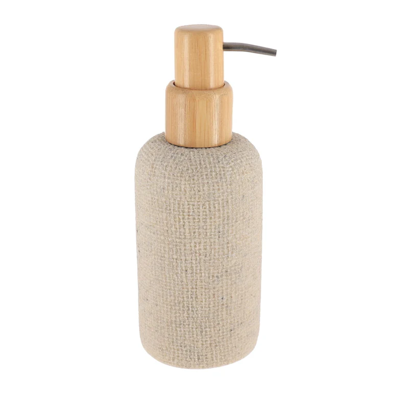 DISPENSADOR EFEITO MALHA/BAMBU NATURAL 340ML 7,5X19,5CM