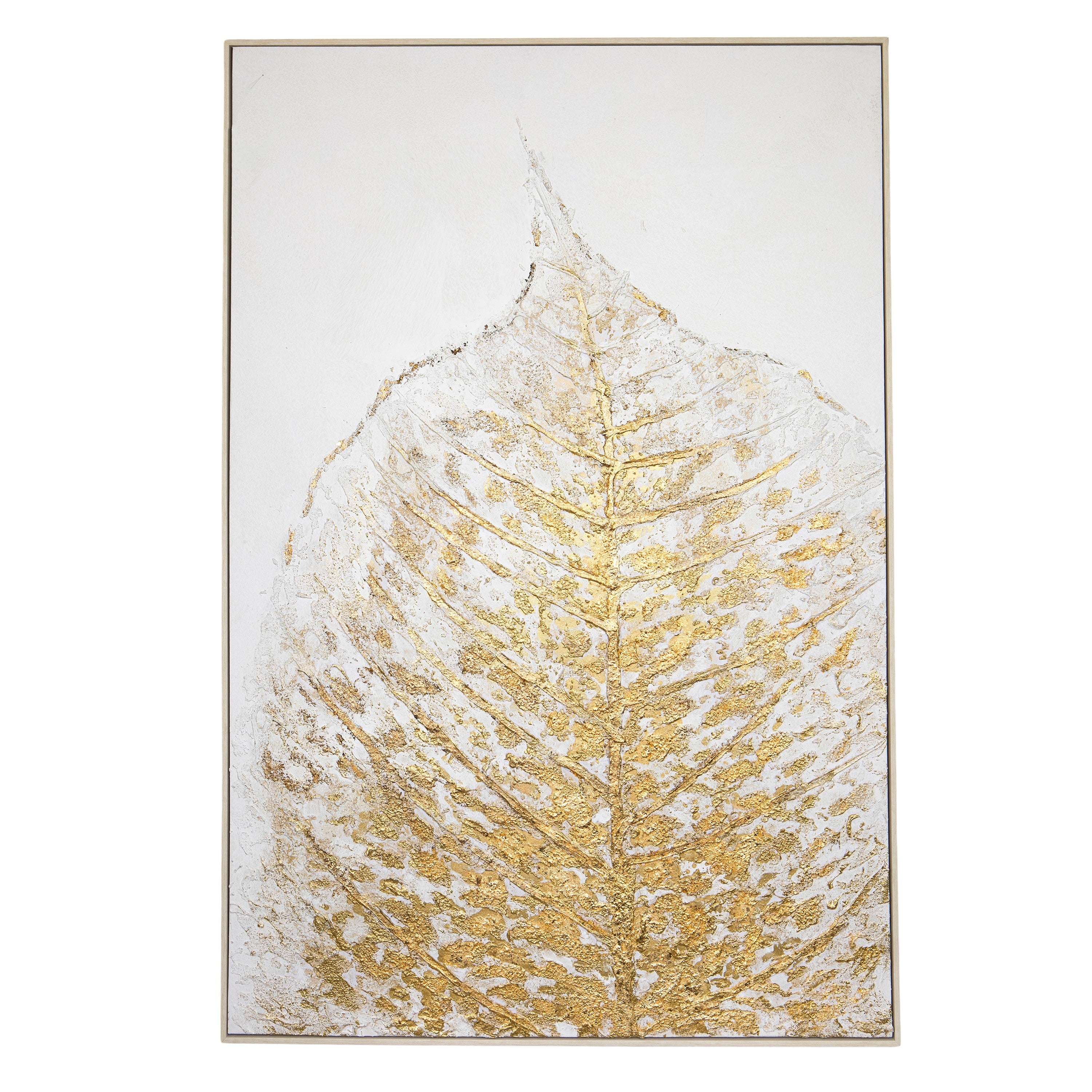 QUADRO FOLHA DOURADA 82X122CM