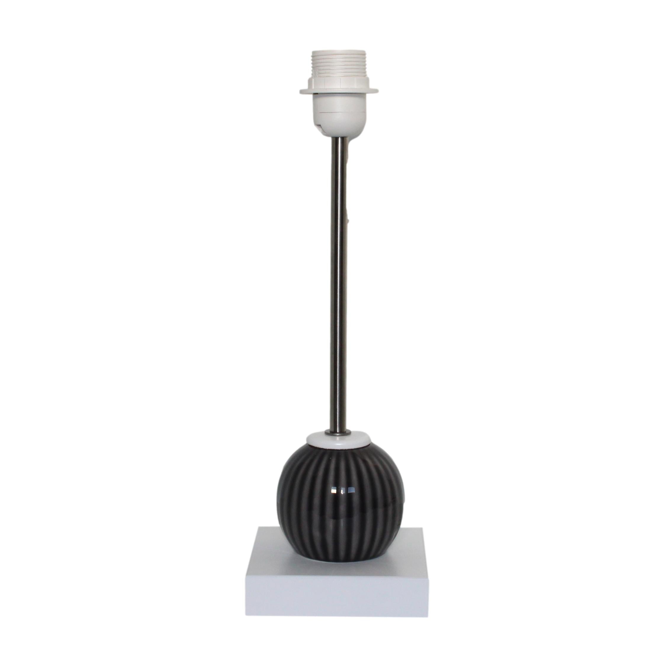 BASE CANDEEIRO BOLA CINZA 13X40CM