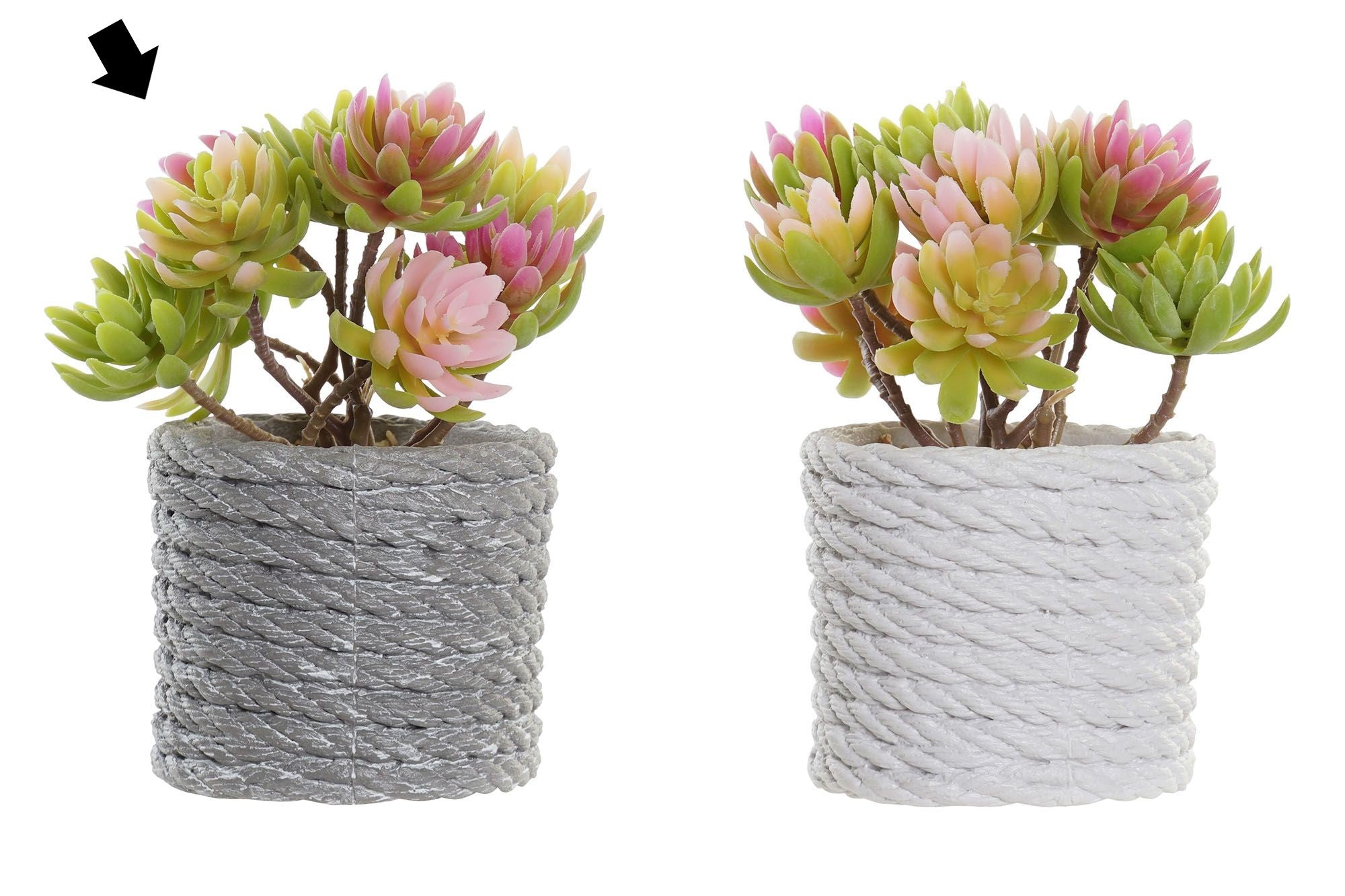 JARRÓN PLANTA GRIS 12X10X14.5CM