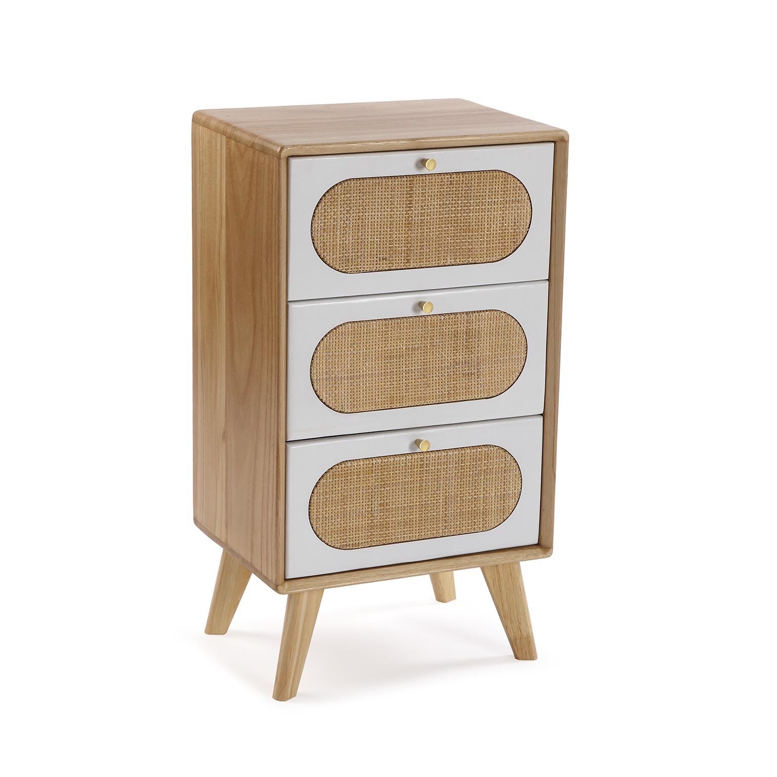 CÓMODA DE CÁMARA DE MADERA CON 3 CAJONES 40X30X72 CM