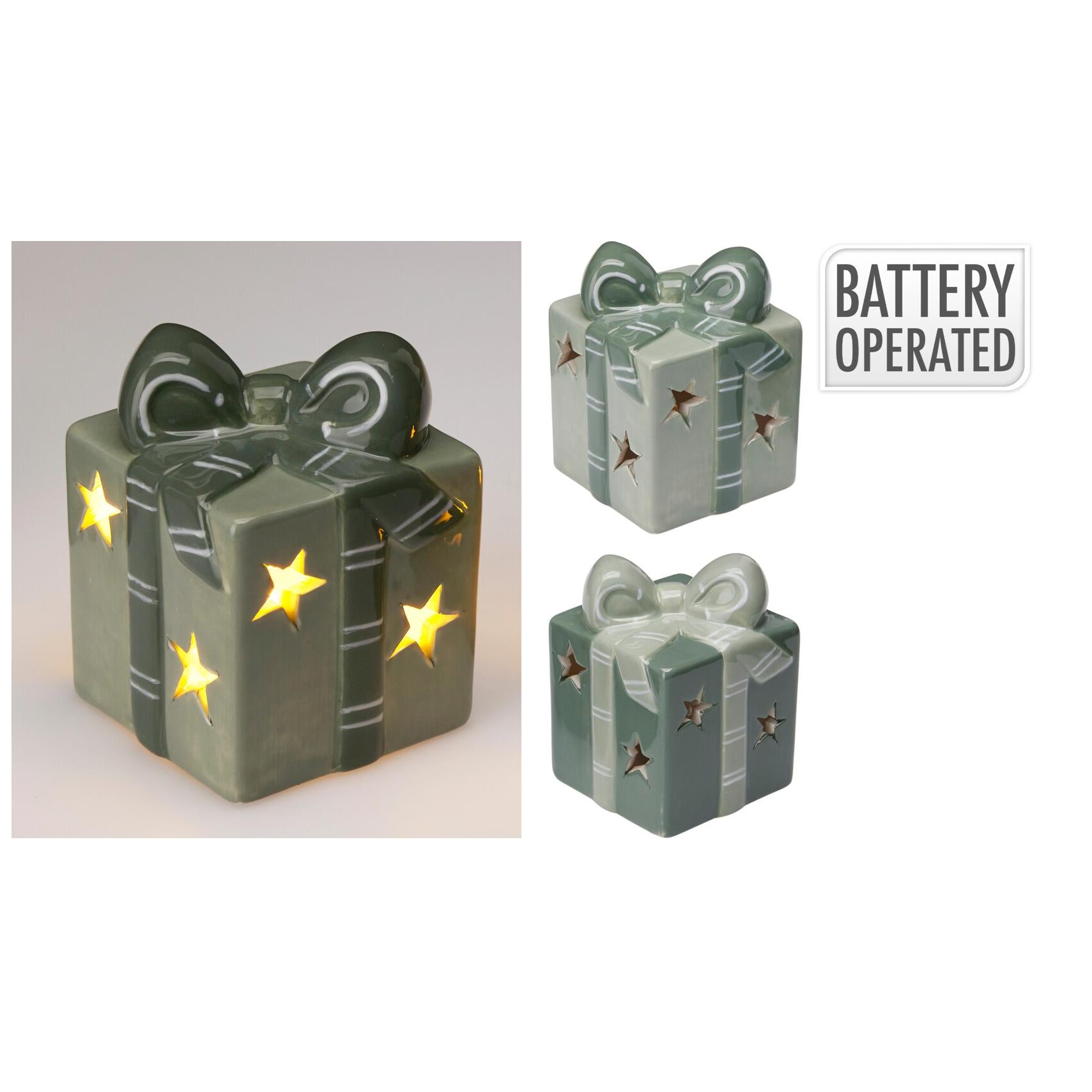 PRESENTE VERDE C/ LED 8Cm