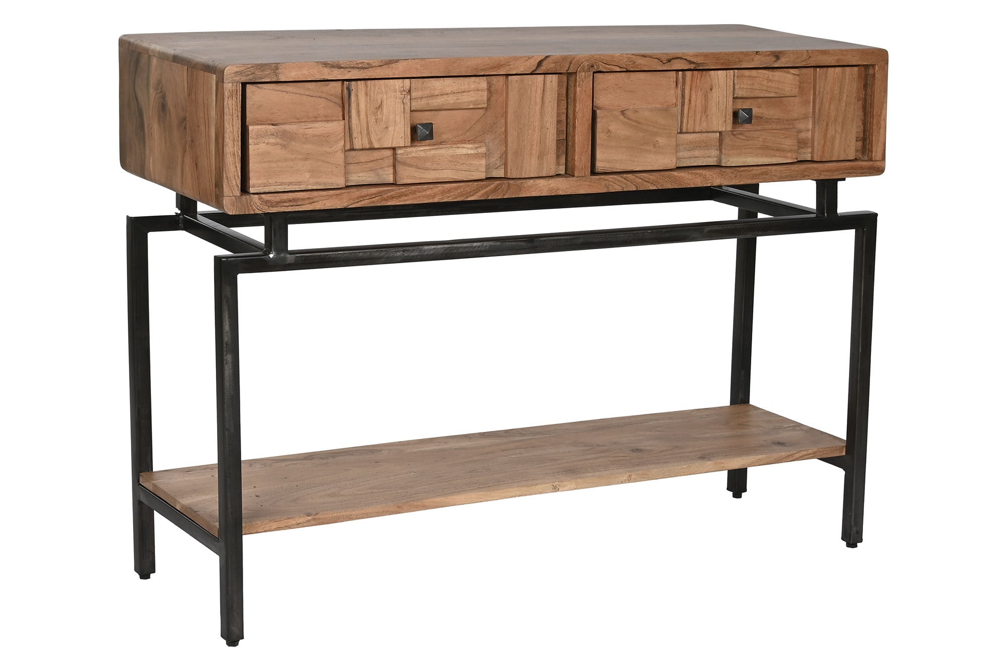 CONSOLA ACACIA/METAL 110X35X80CM