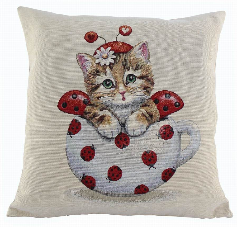 ALMOFADA GATO/JOANINHA 45X45CM