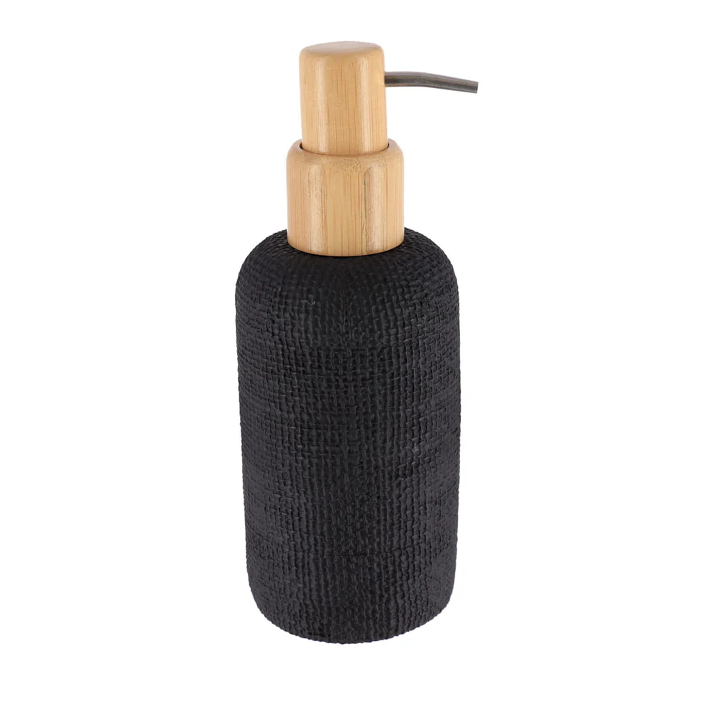 DISPENSADOR EFEITO MALHA/BAMBU PRETO 340ML 7,5X19,5CM
