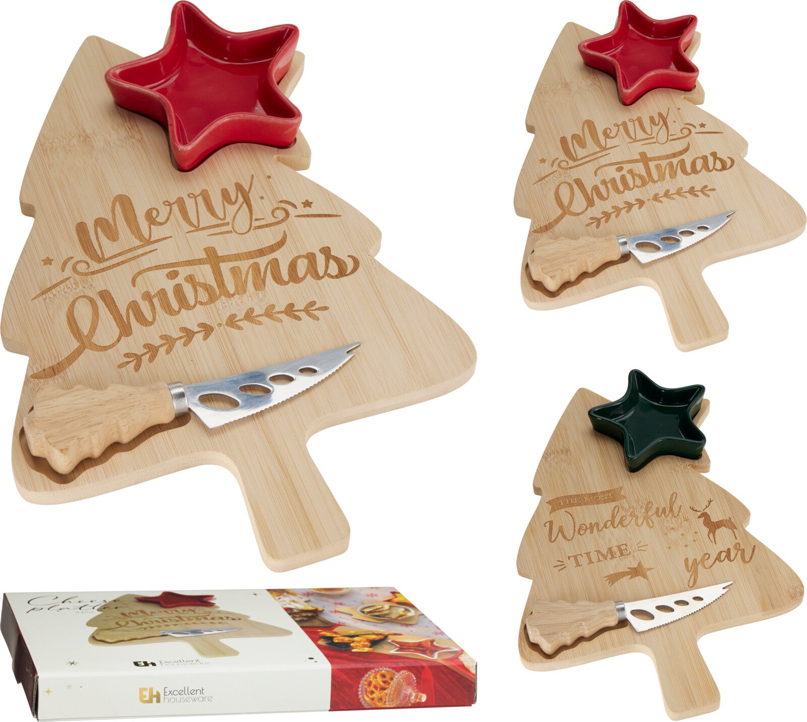 TÁBUA NATAL + FACA 30X20Cm