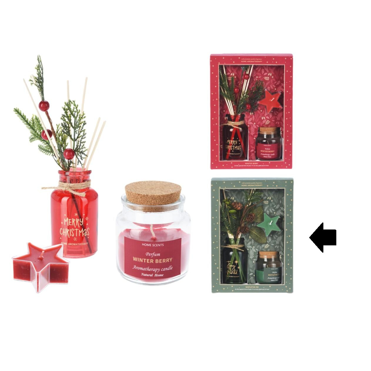 PACK MIKADO + 2 VELAS MISTLETOE FIR