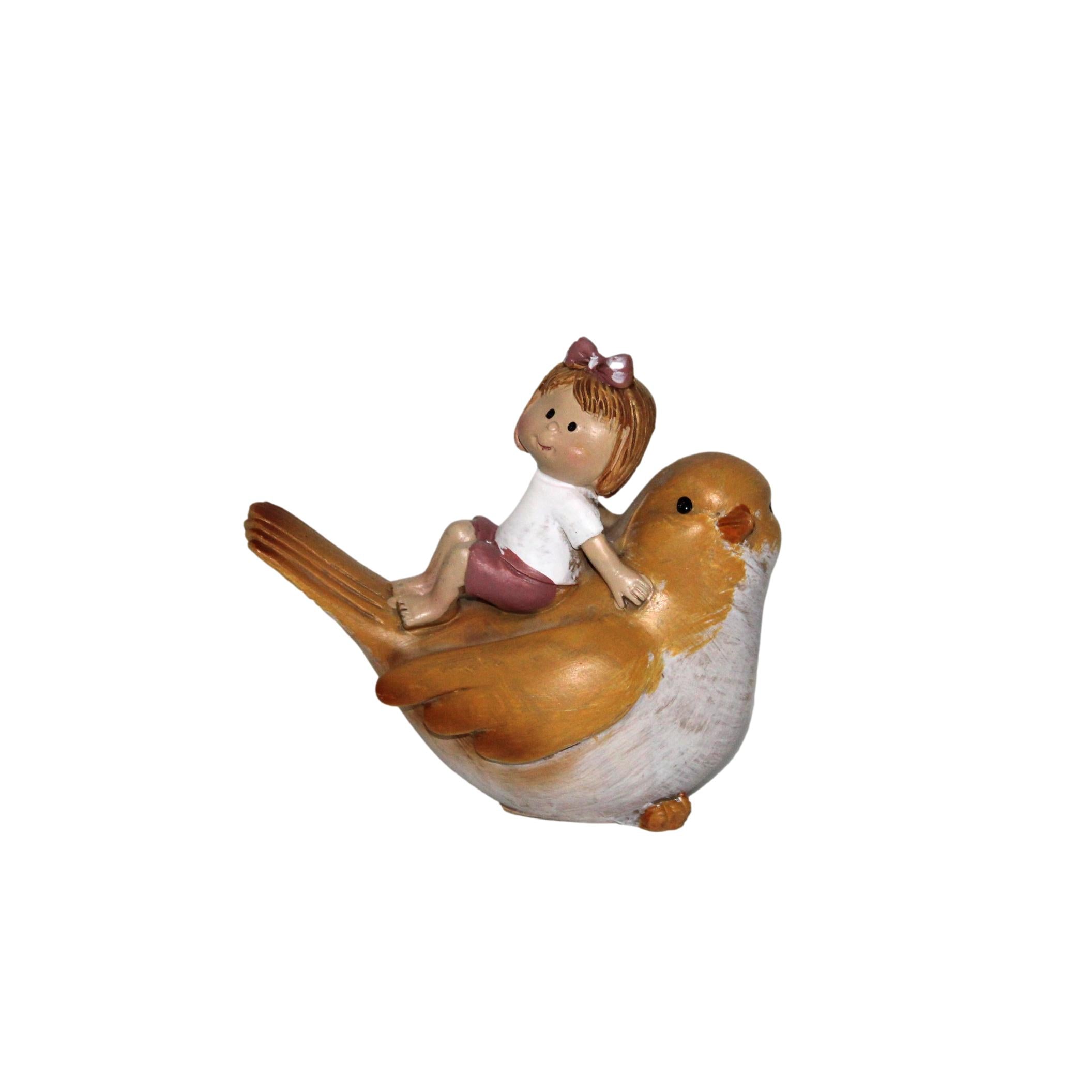 PÁSSARO C/ MENINA 9X8X8,5CM