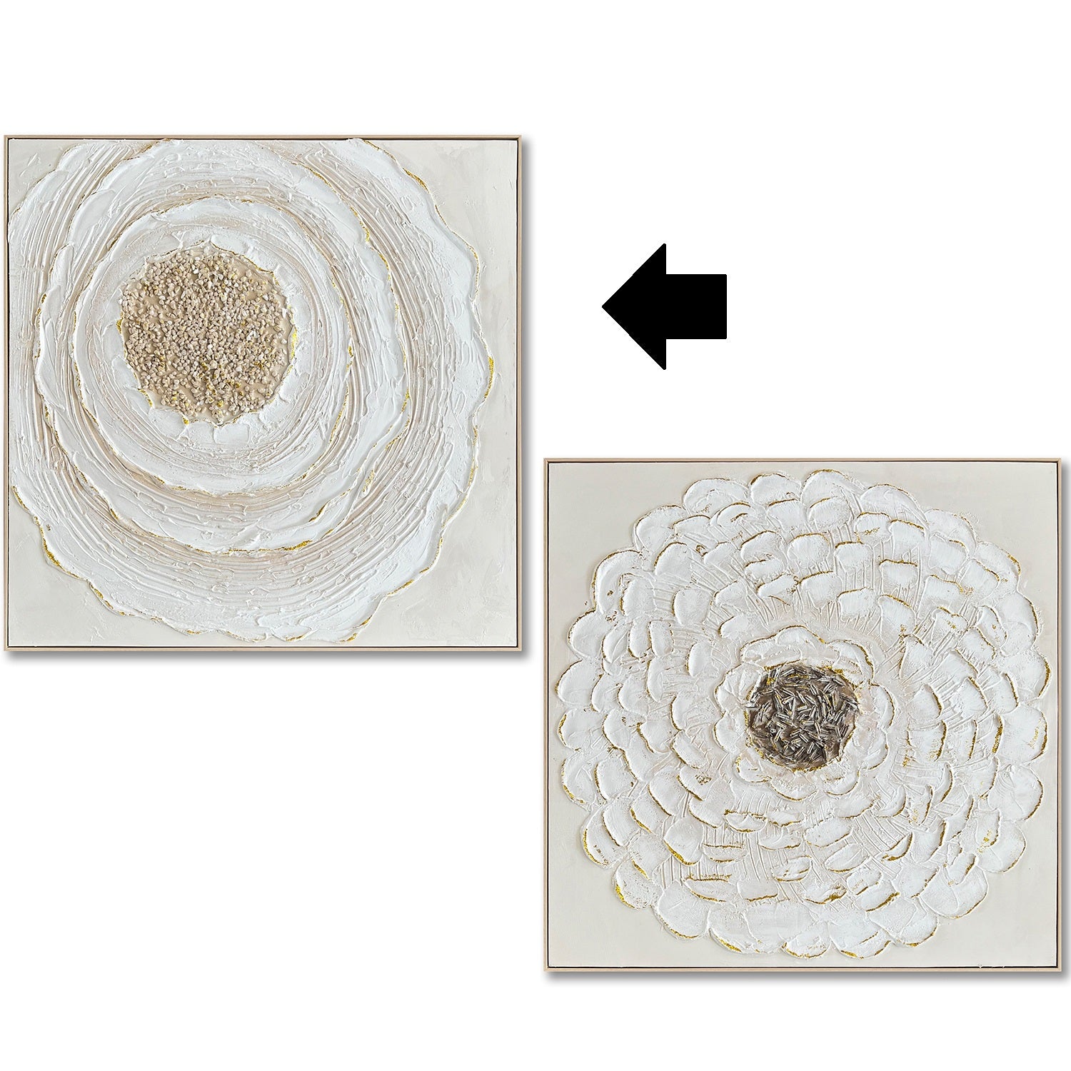 QUADRO FLOR CRU 102X102Cm