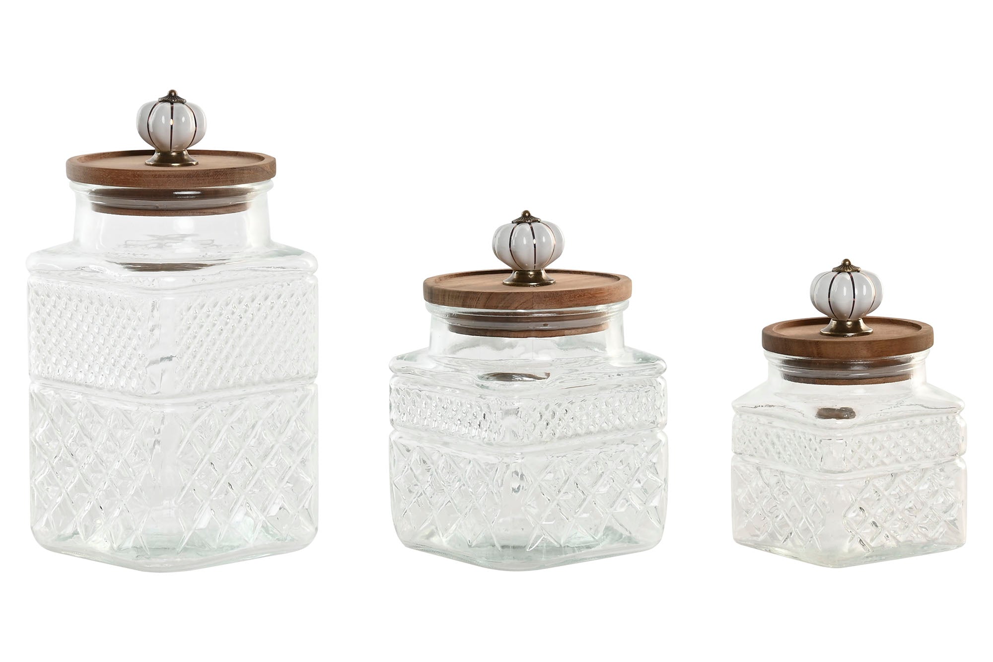 CONJ. 3 FRASCOS VIDRO/ACÁCIA