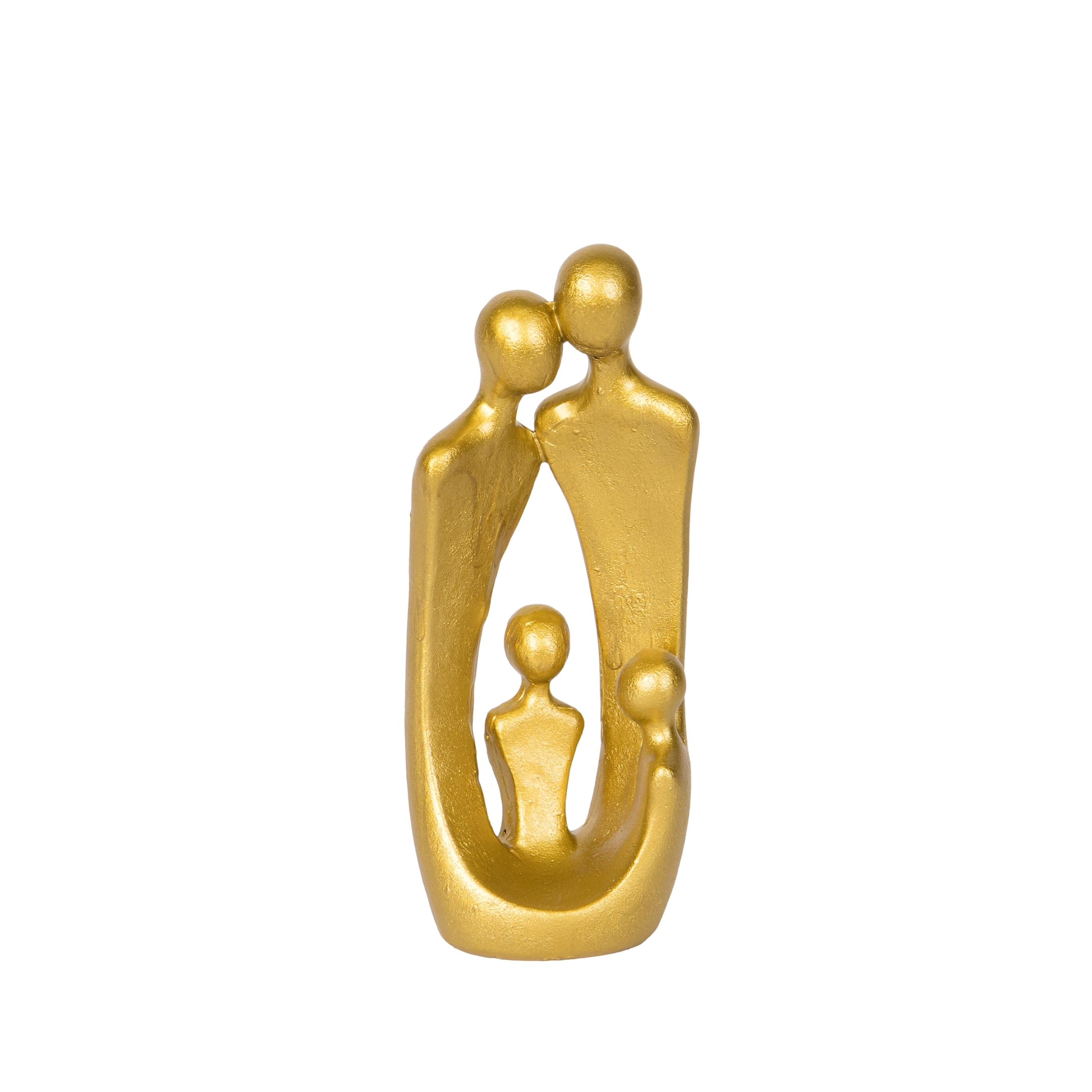 ESTATUETA FAMÍLIA DOURADA 6,5X4X15,5CM