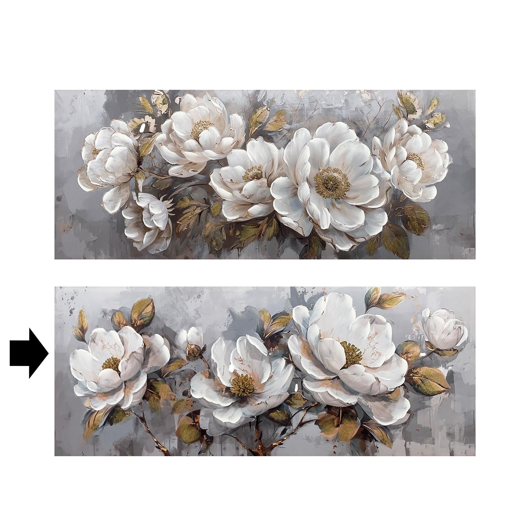 TELA FLORES CINZA/BRANCO 150X60CM