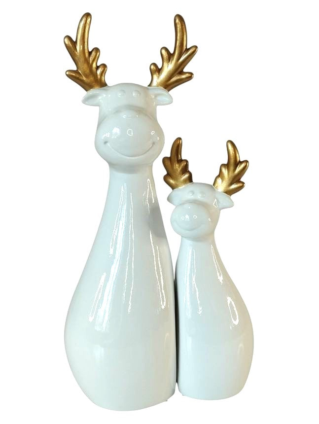 CONJ. 2 RENAS BRANCO/DOURADO 21X42Cm