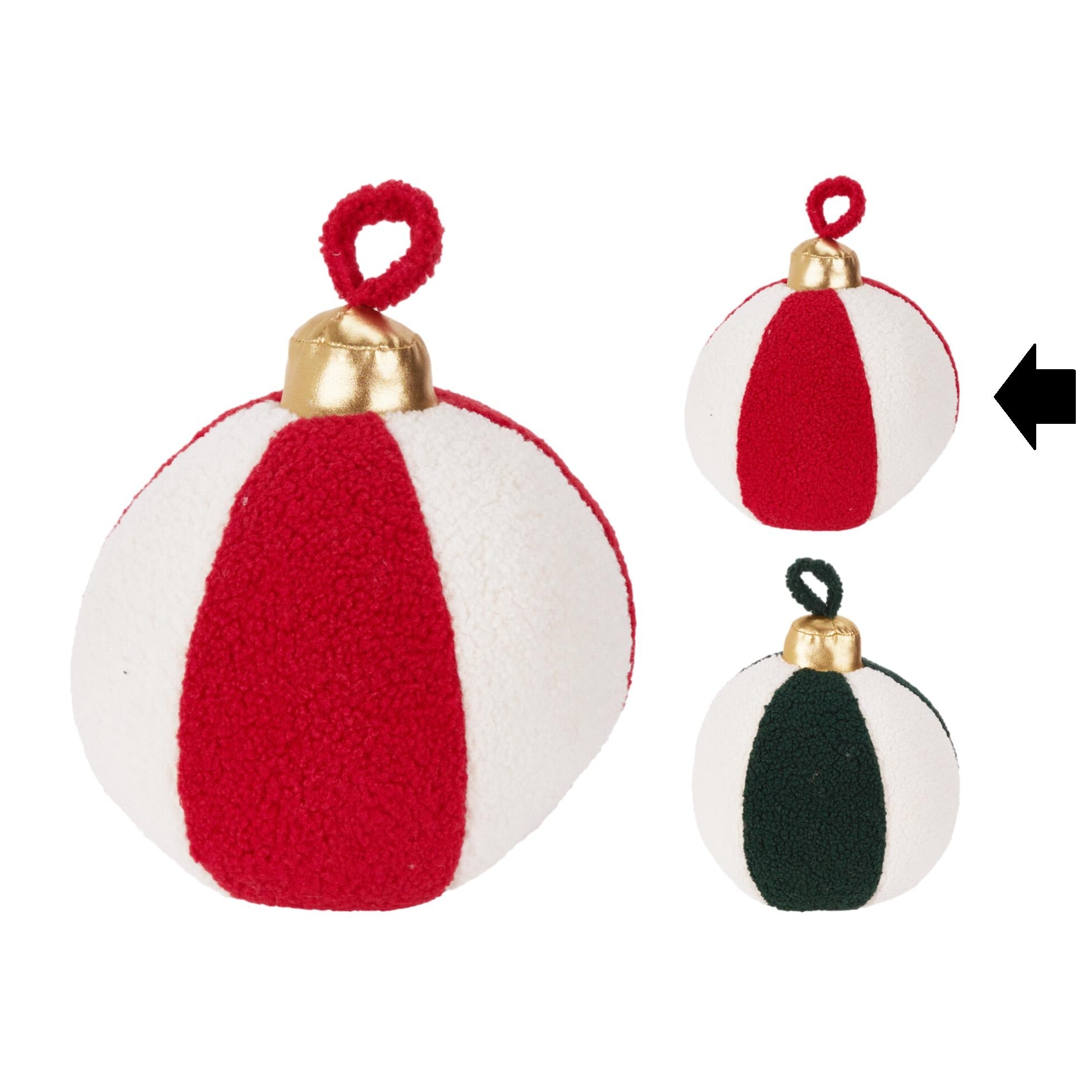 BOLA NATAL VERMELHA/BRANCA 23Cm