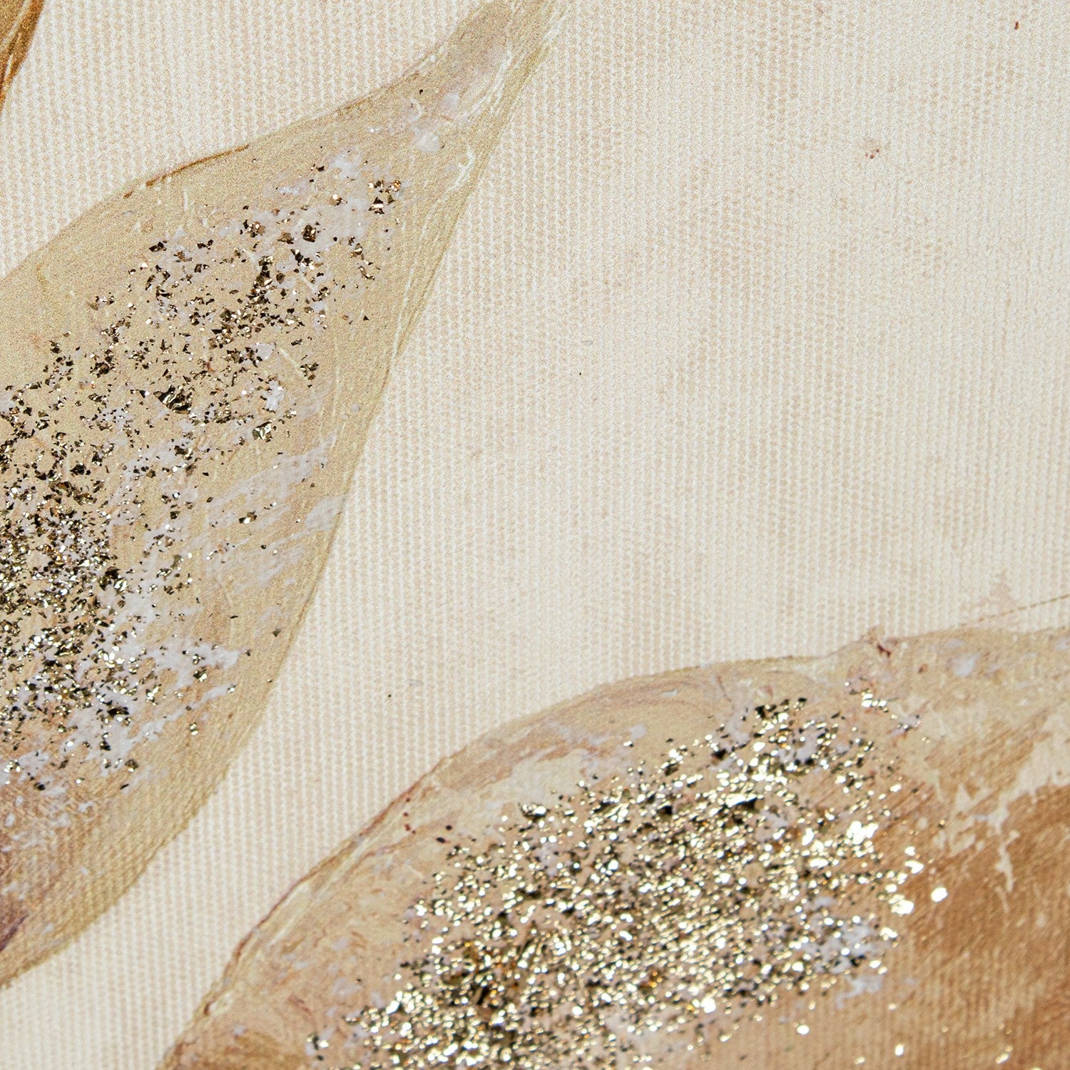 QUADRO FOLHAGEM BEGE/DOURADO 60X90Cm