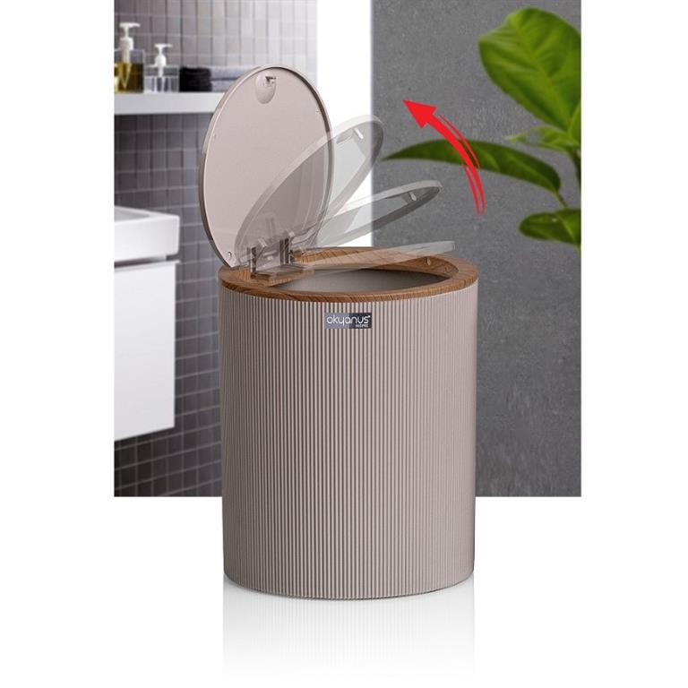 BALDE DO LIXO BEGE/BAMBU 19X22,5CM