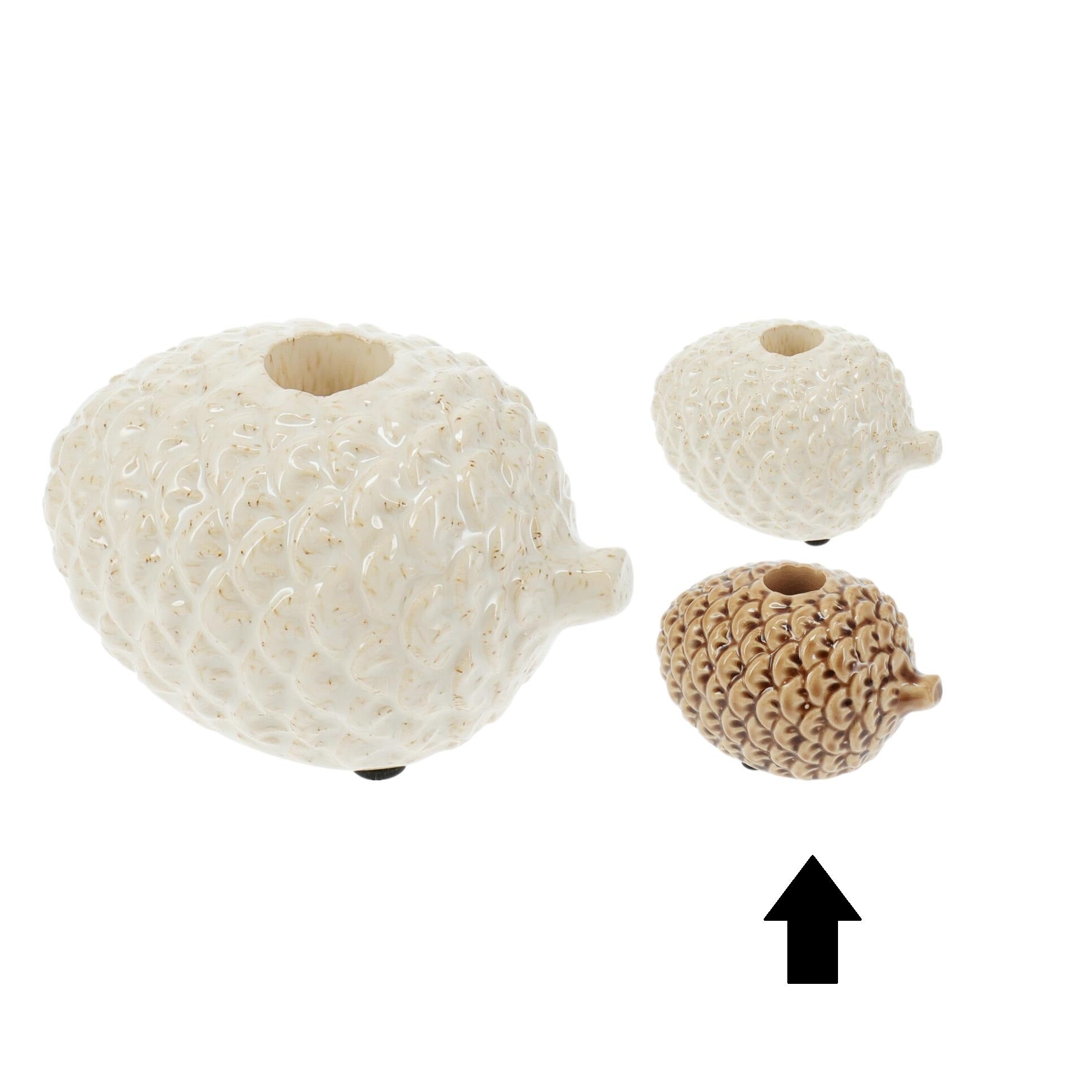 CASTIÇAL CASTANHO PINHA 7Cm