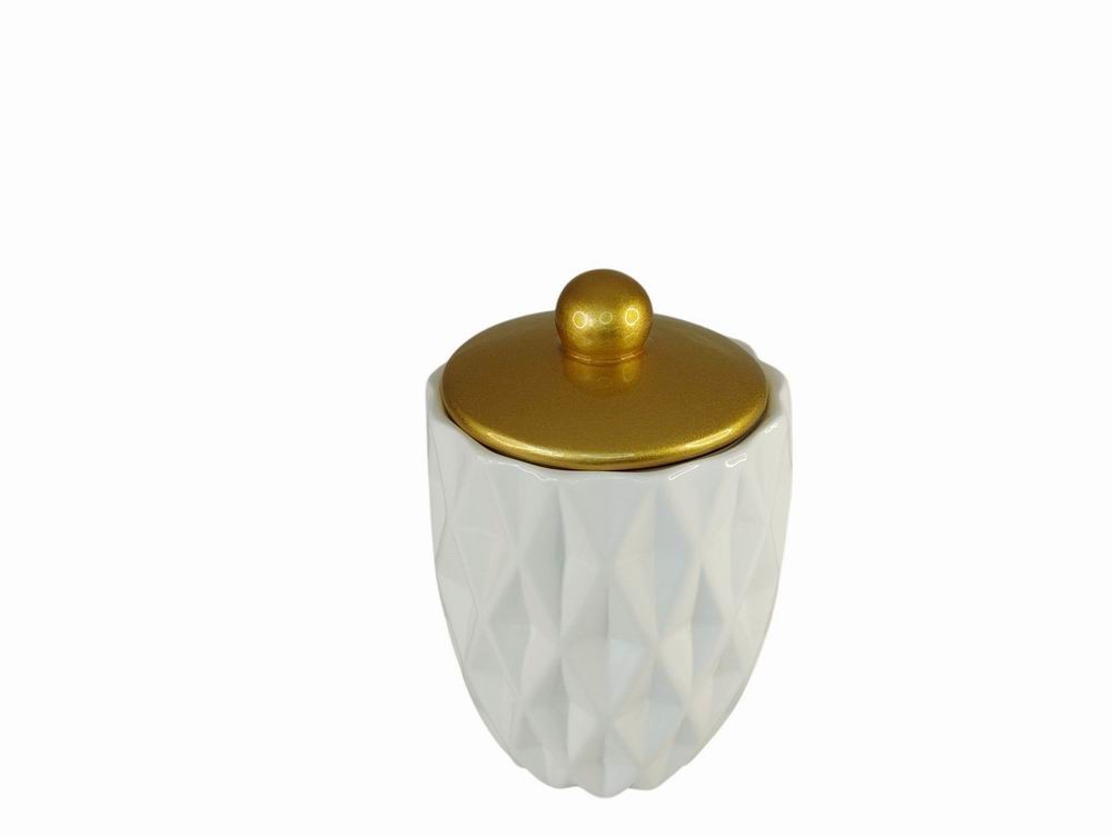 POTE DOURADO/BRANCO 15X22Cm