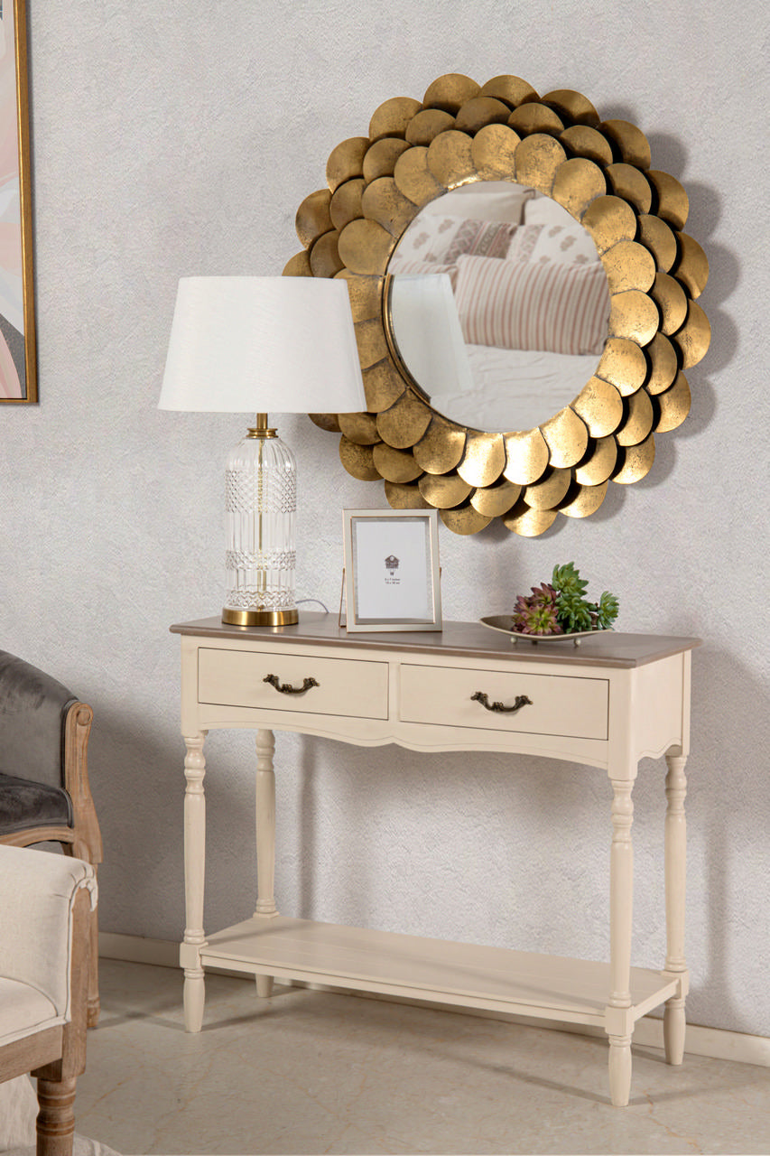 CONSOLA BEGE/MADEIRA 90X35X75Cm