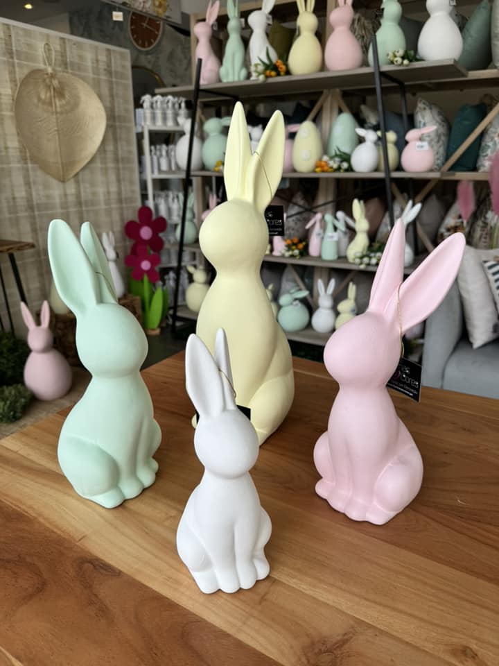 COELHO SENTADO AMARELO 13X33CM