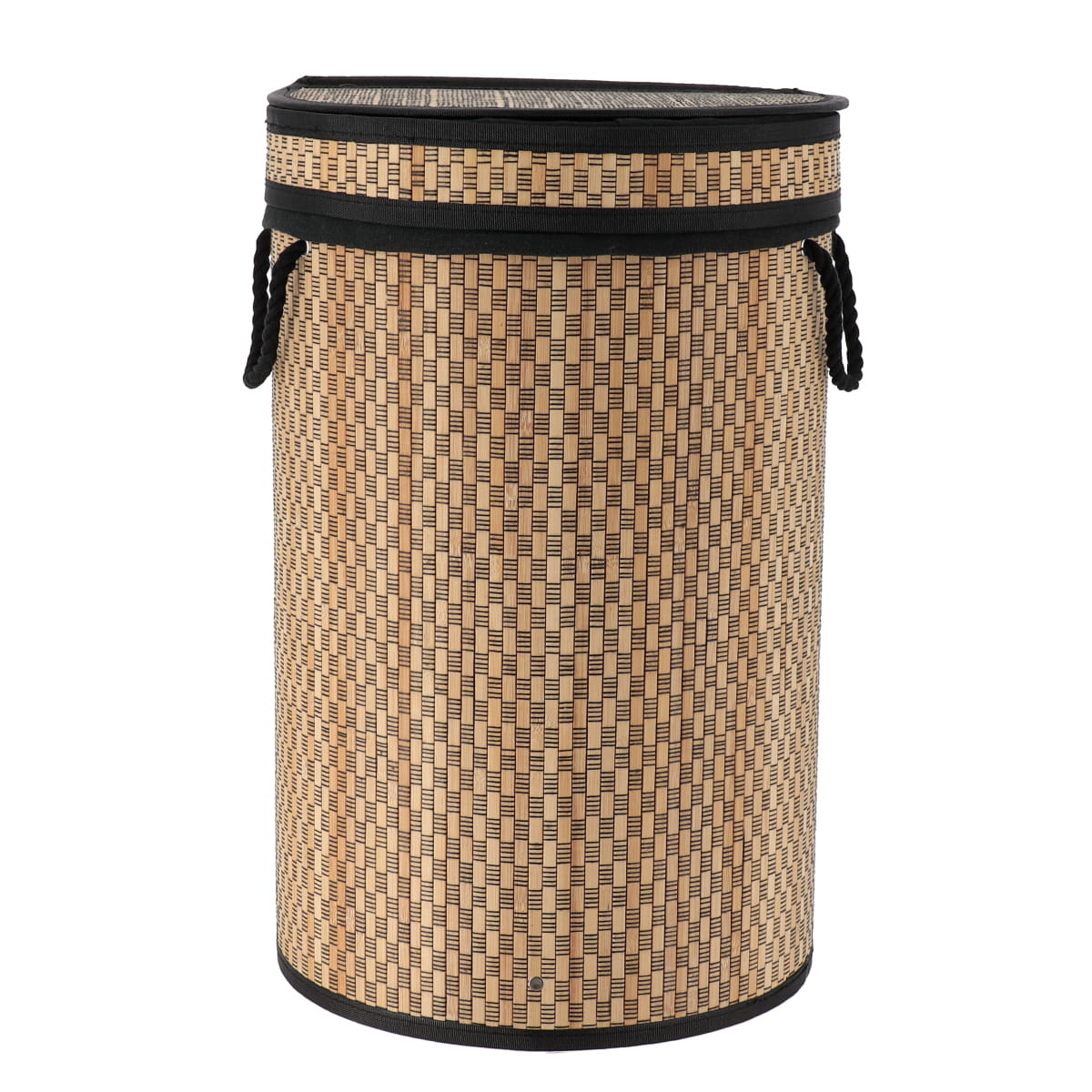CESTO ROUPA BAMBU/PRETO 36X55CM