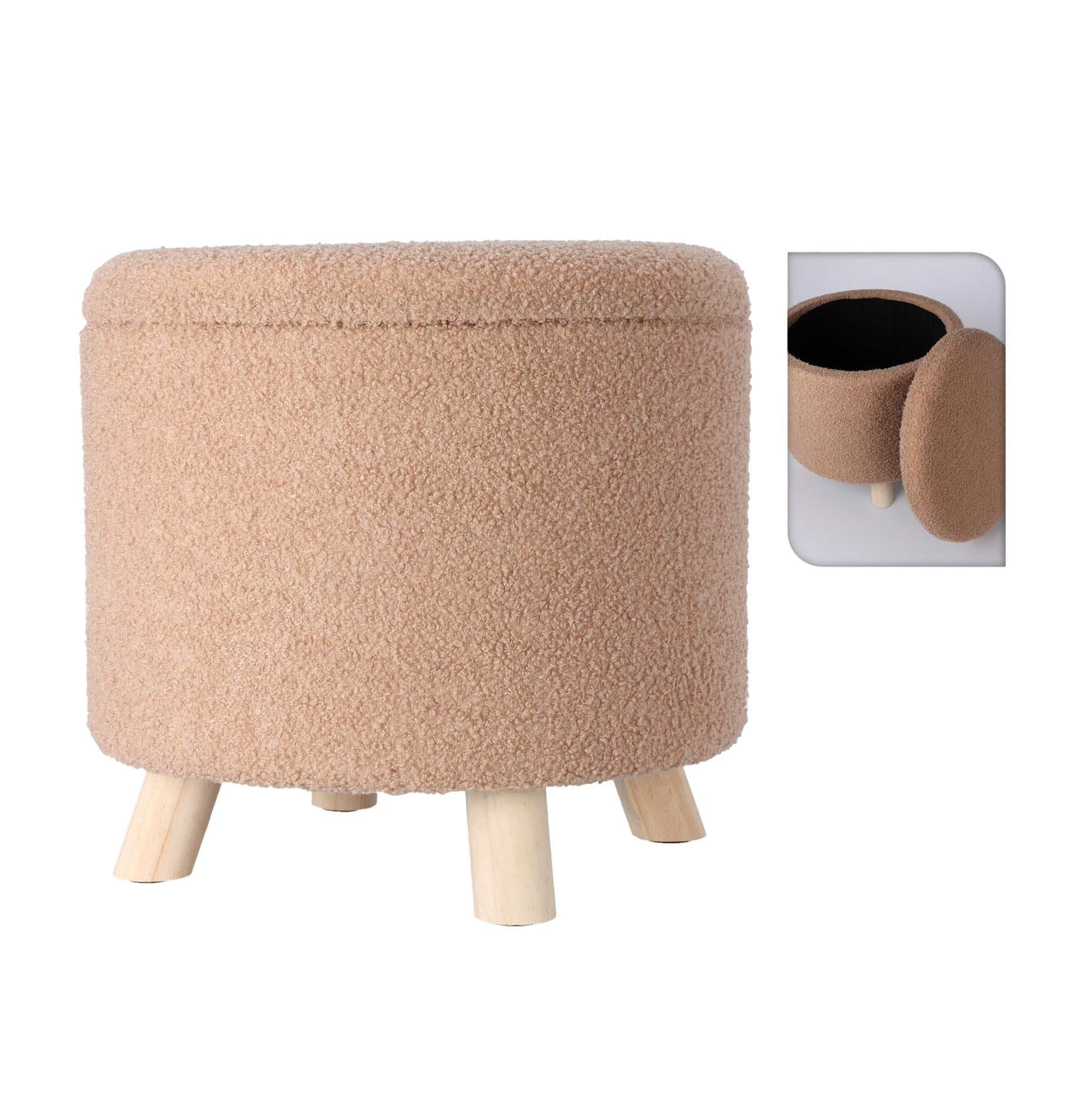 PUFF C/ ARRUMAÇÃO BEGE 40CM