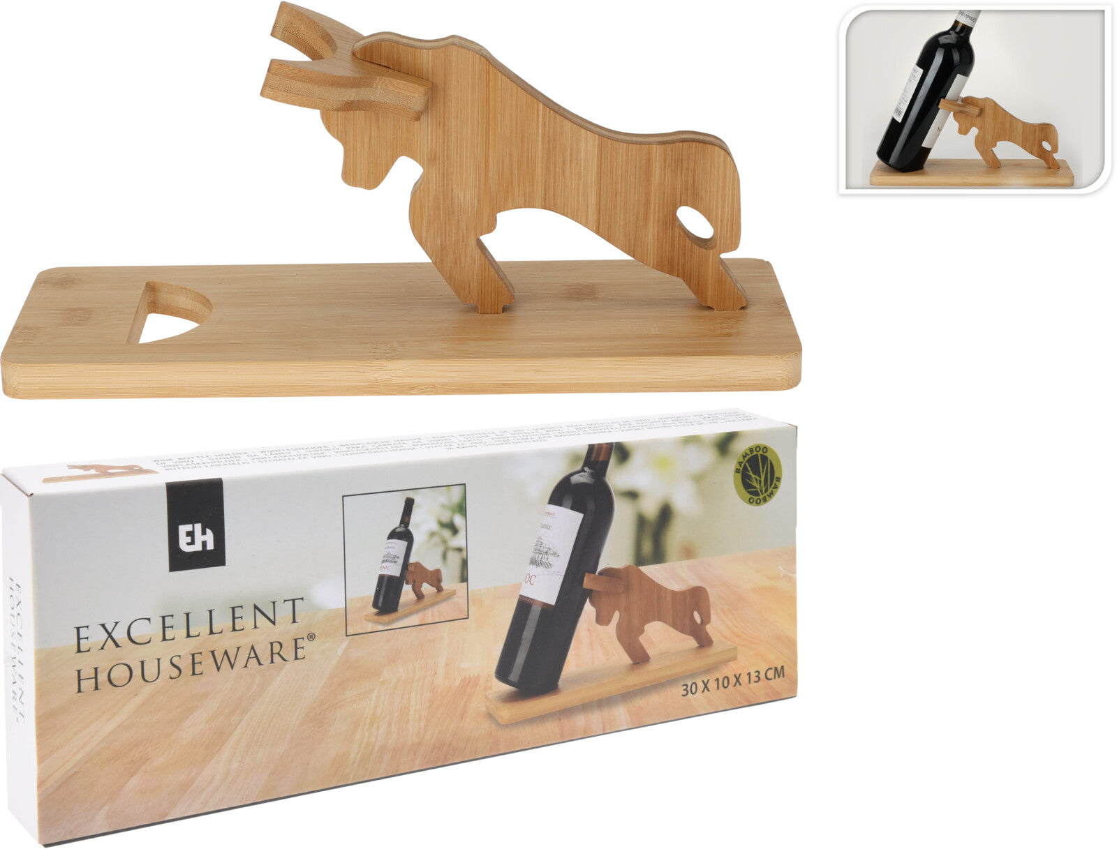 SUPORTE GARRAFA VINHO 30X10,5X13,5CM