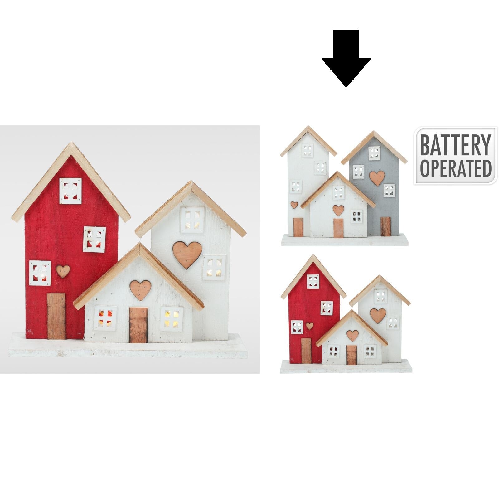 CASAS CINZA/BRANCA C/ LED 29Cm