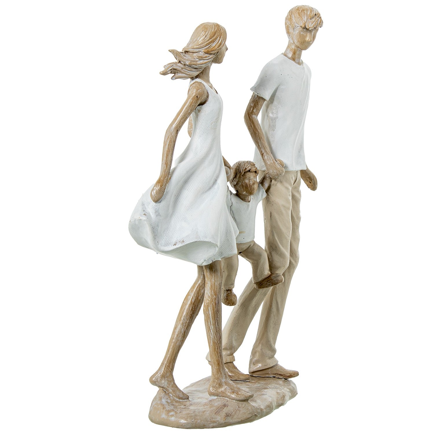 ESTATUETA FAMÍLIA BRANCA/BEGE