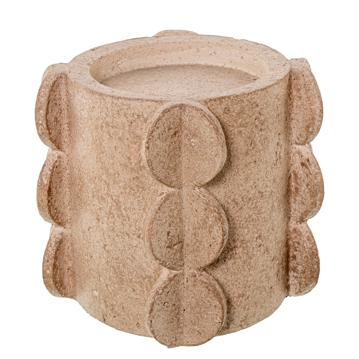 CASTIÇAL BEGE 12,5X12,5X12Cm