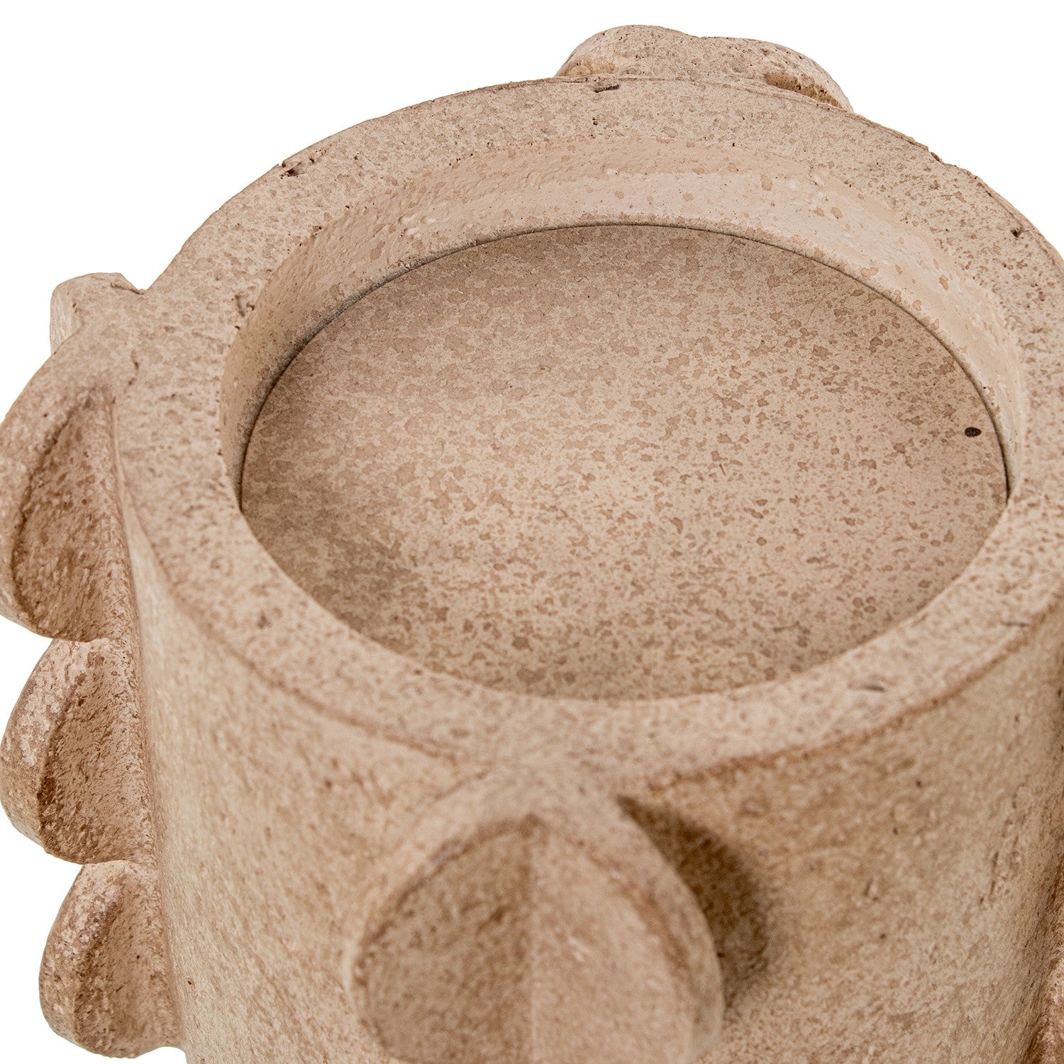 CASTIÇAL BEGE 12,5X12,5X12Cm