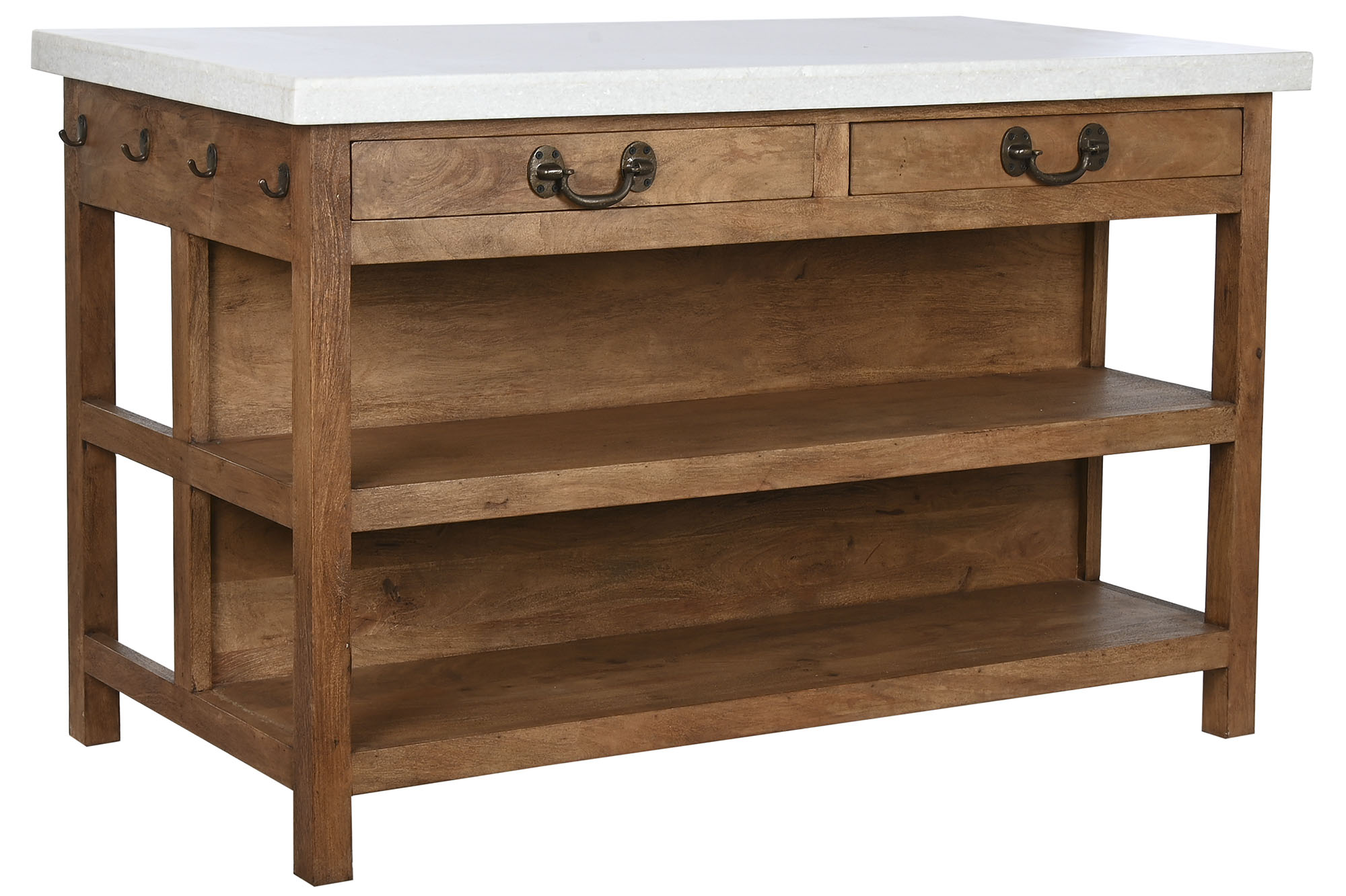 ILHA COZINHA MADEIRA/MÁRMORE 147x77x92CM