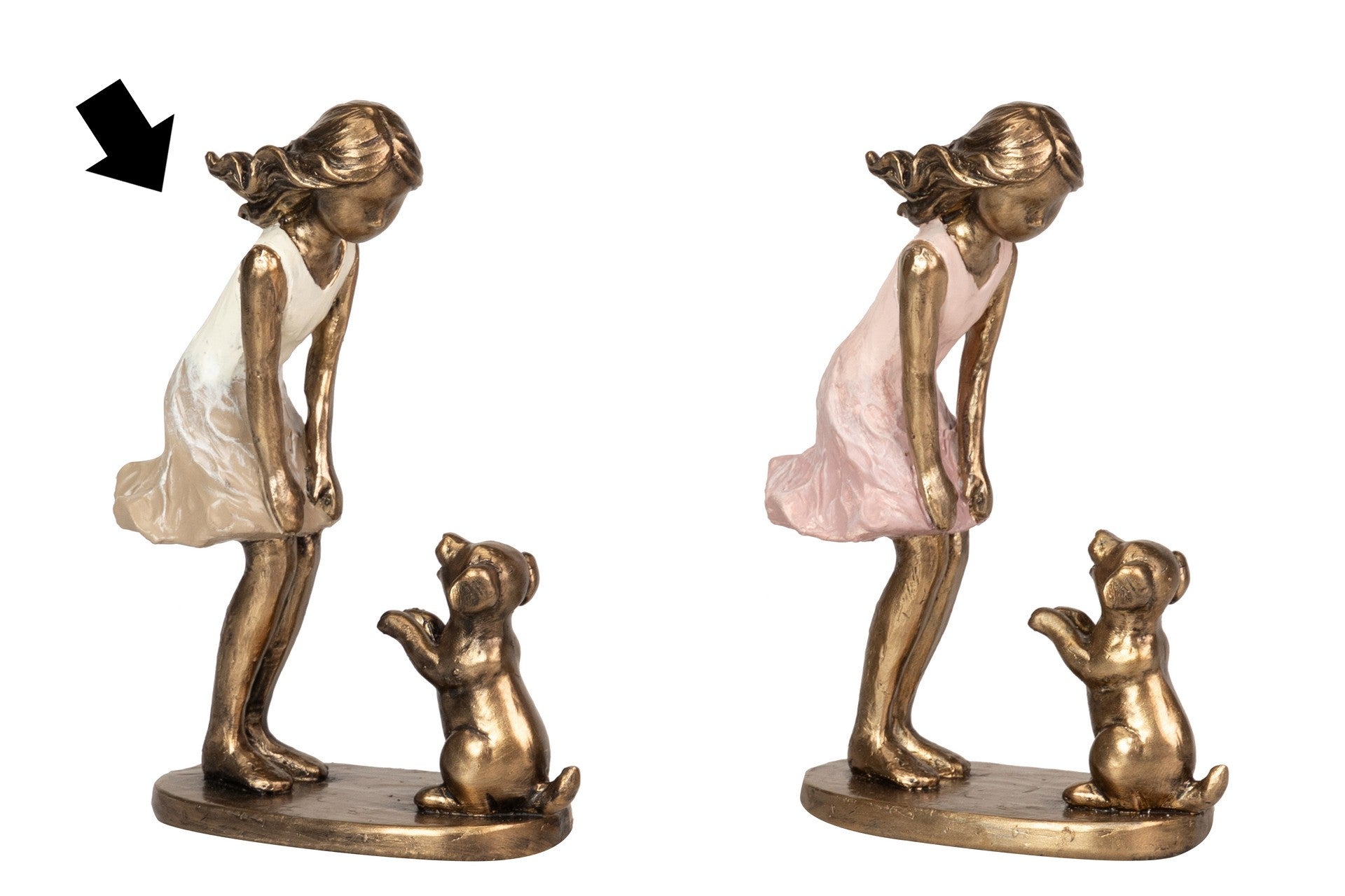 MENINA C/ CÃO BRANCO 11X5X15CM