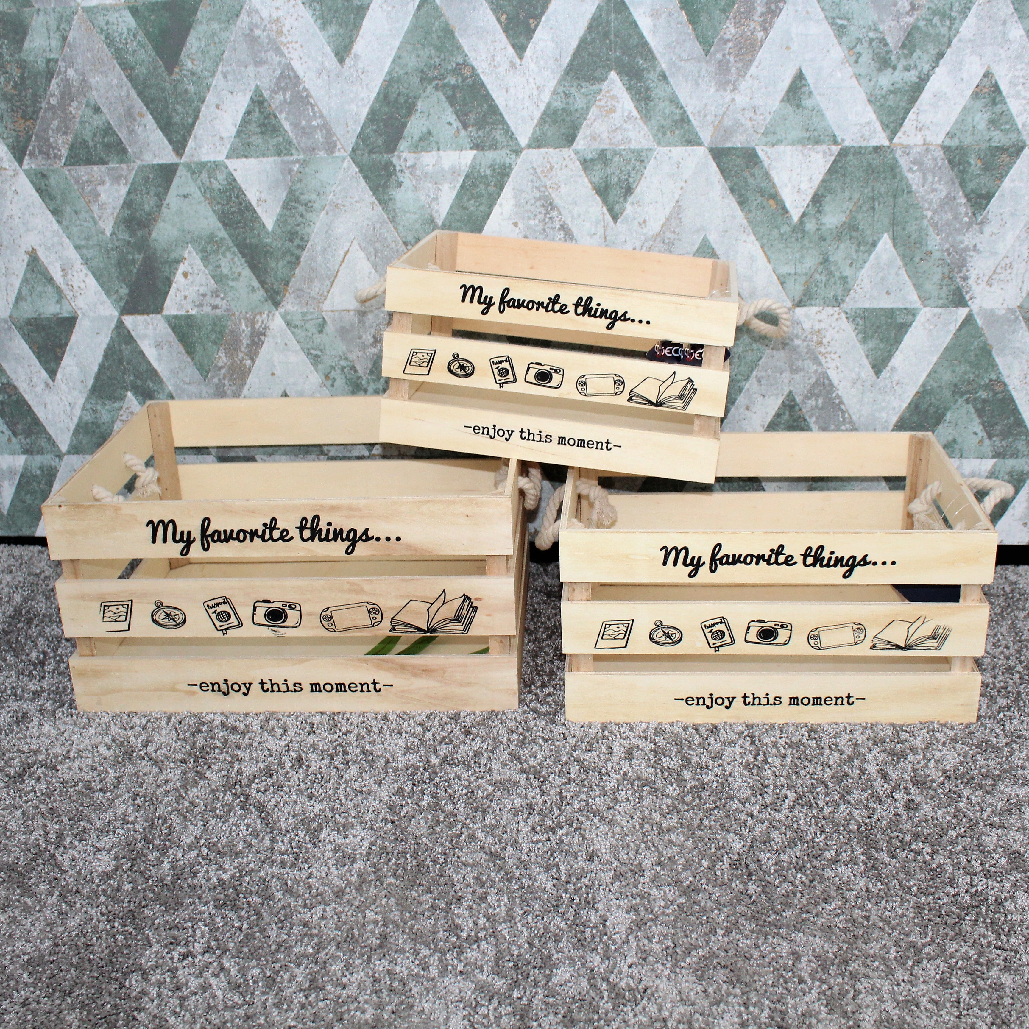 COLOCAR. 3 CAJAS DE MADERA