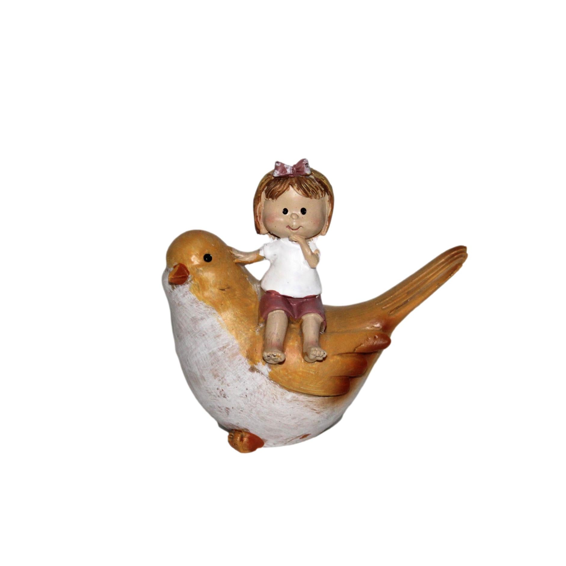 PÁSSARO C/ MENINA 9X8X8,5CM