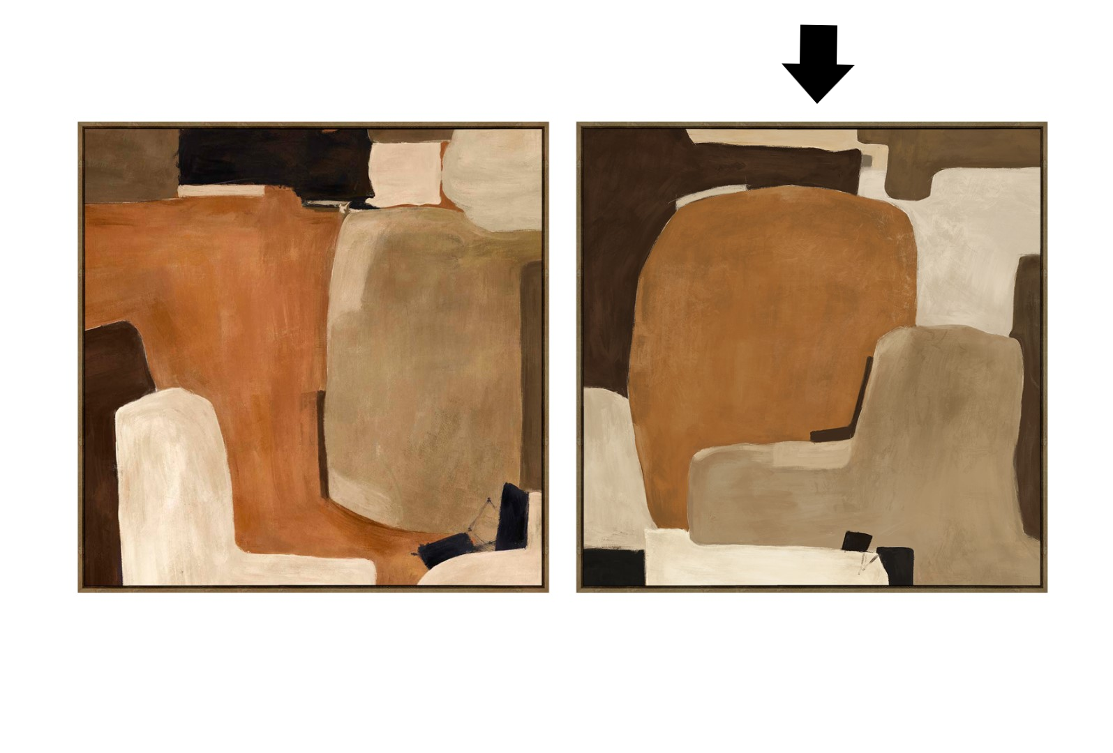 QUADRO ABSTRATO TONS TERRA 100X100CM