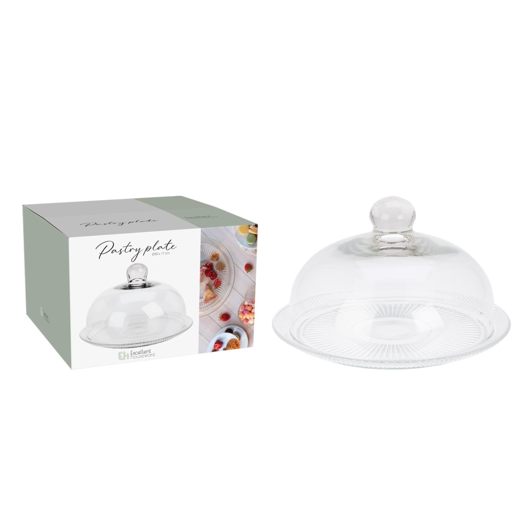 PRATO VIDRO C/ TAMPA 30X17Cm