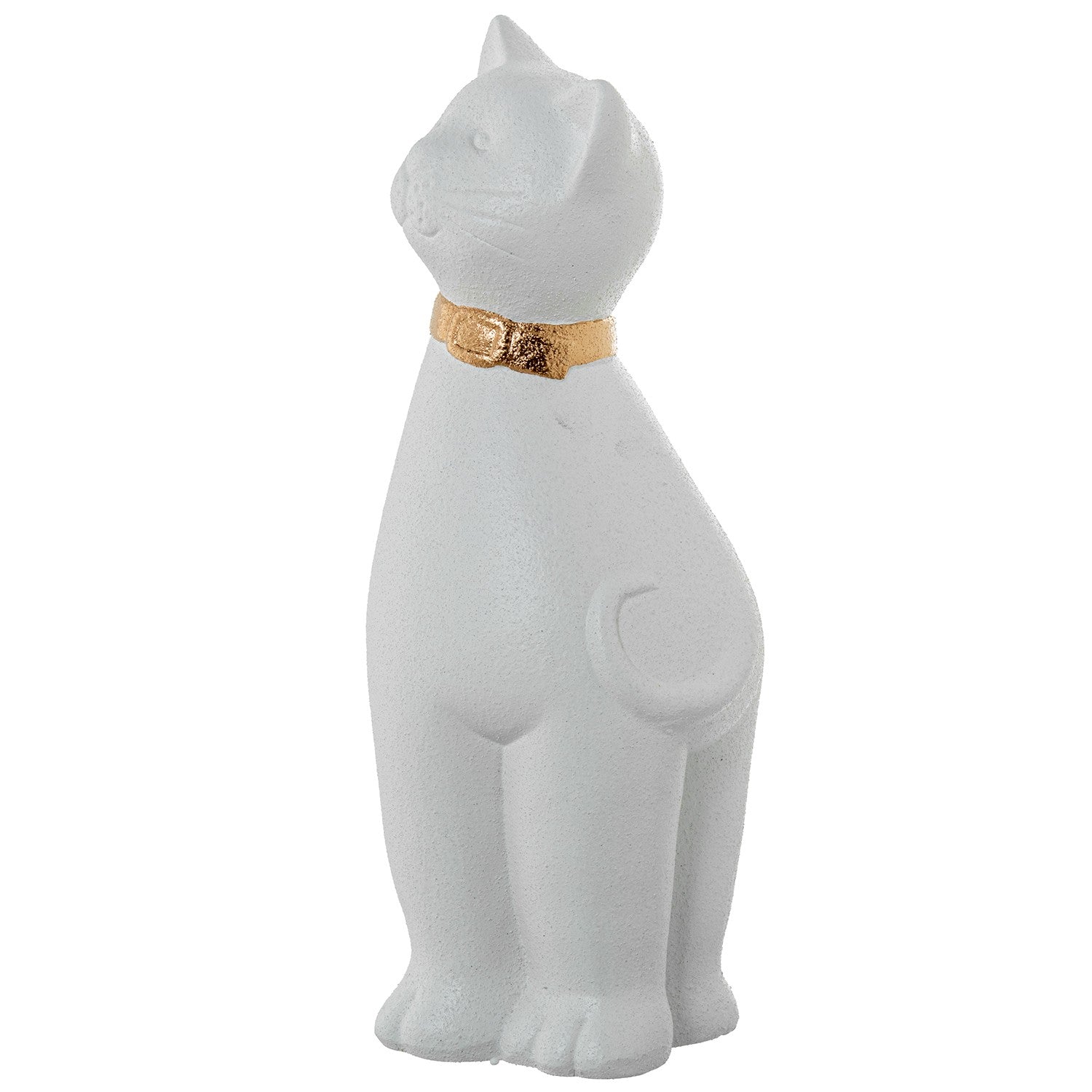 GATO BRANCO/DOURADO 20X18X51Cm