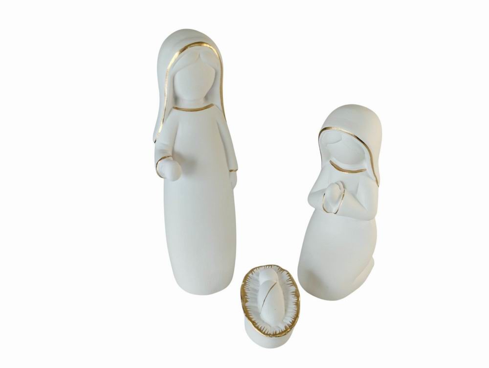 SAGRADA FAMÍLIA BEGE/DOURADO 40Cm