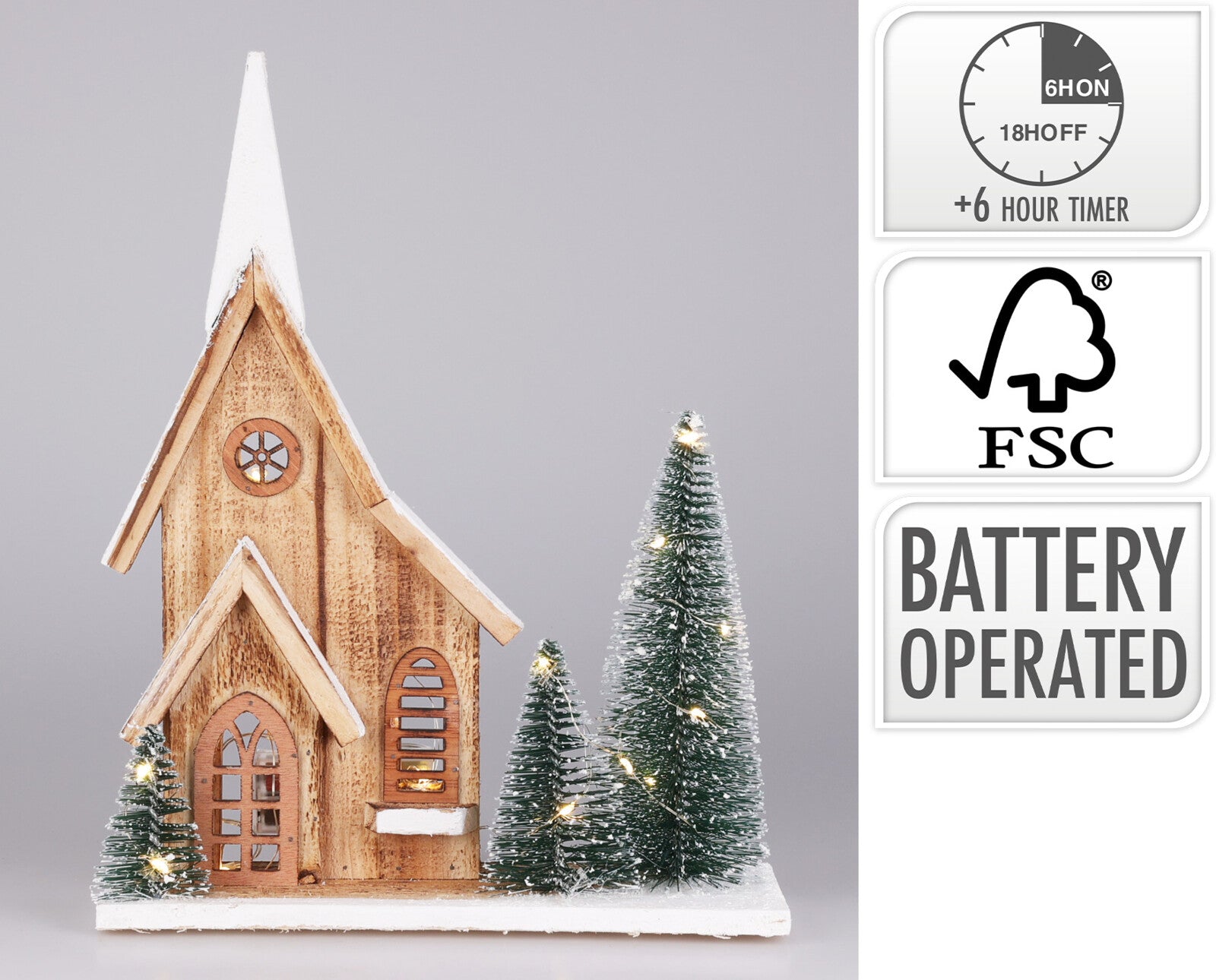 CASA MADEIRA C/ LED 34Cm