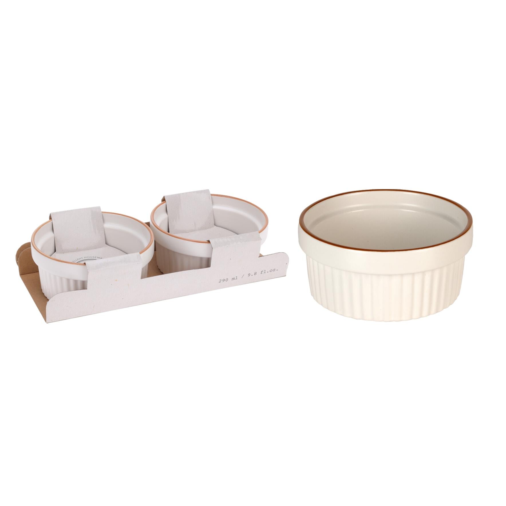 CONJ. 2 RAMEQUINS BRANCOS 290ML