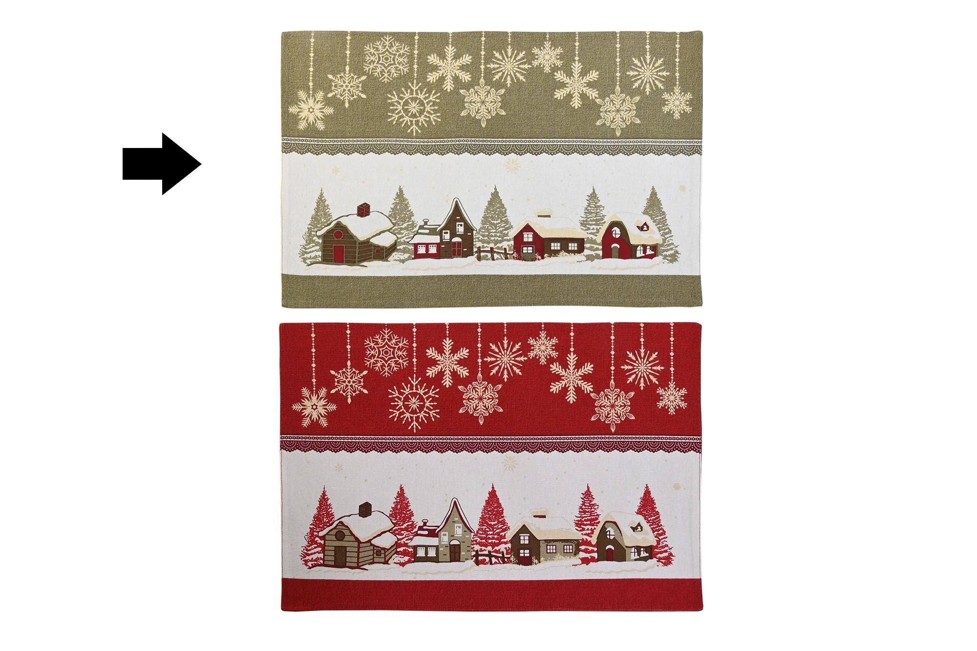 NAVIDAD INDIVIDUAL BEIGE 40X30CM