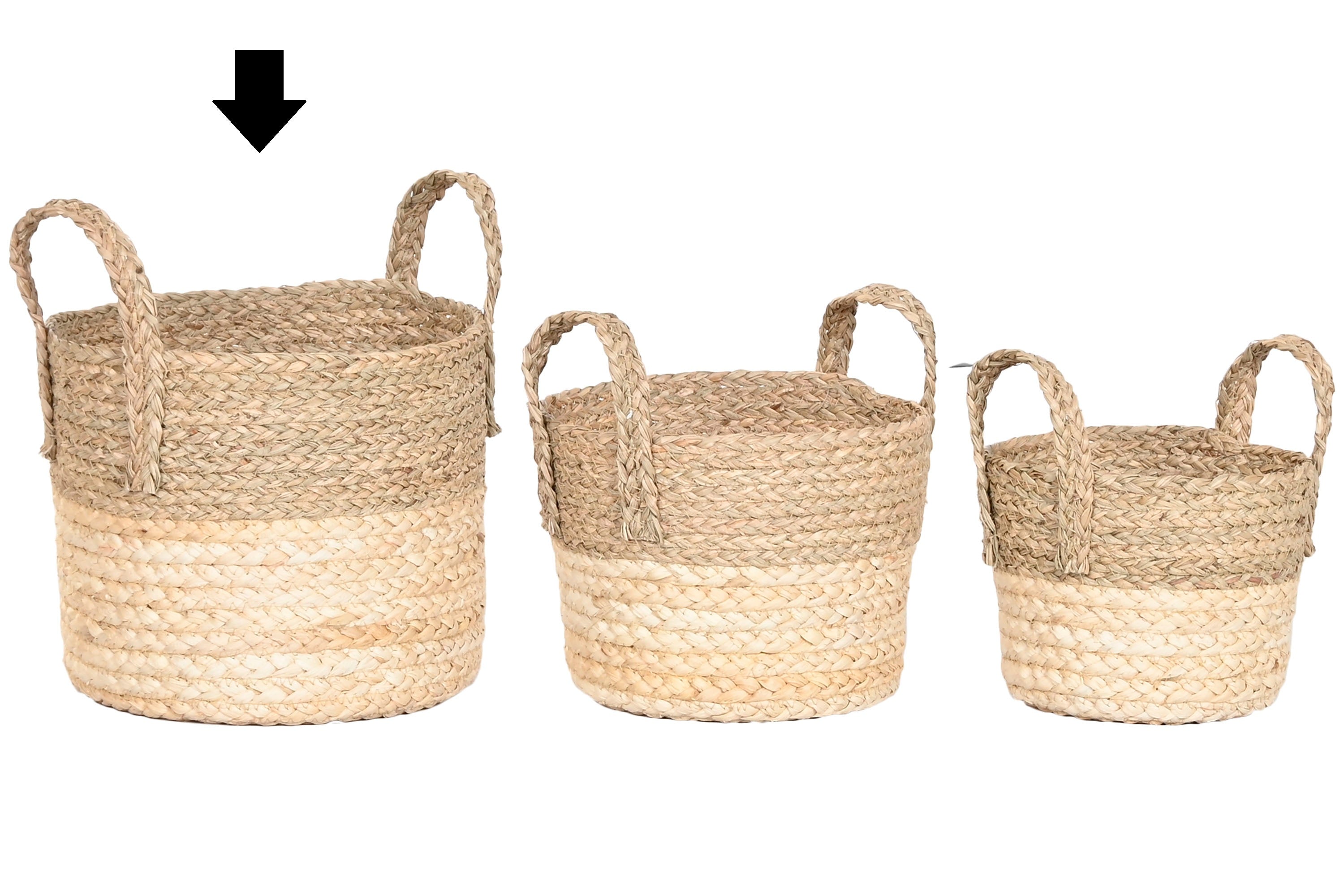 CESTO FIBRA NATURAL 28X28X32Cm