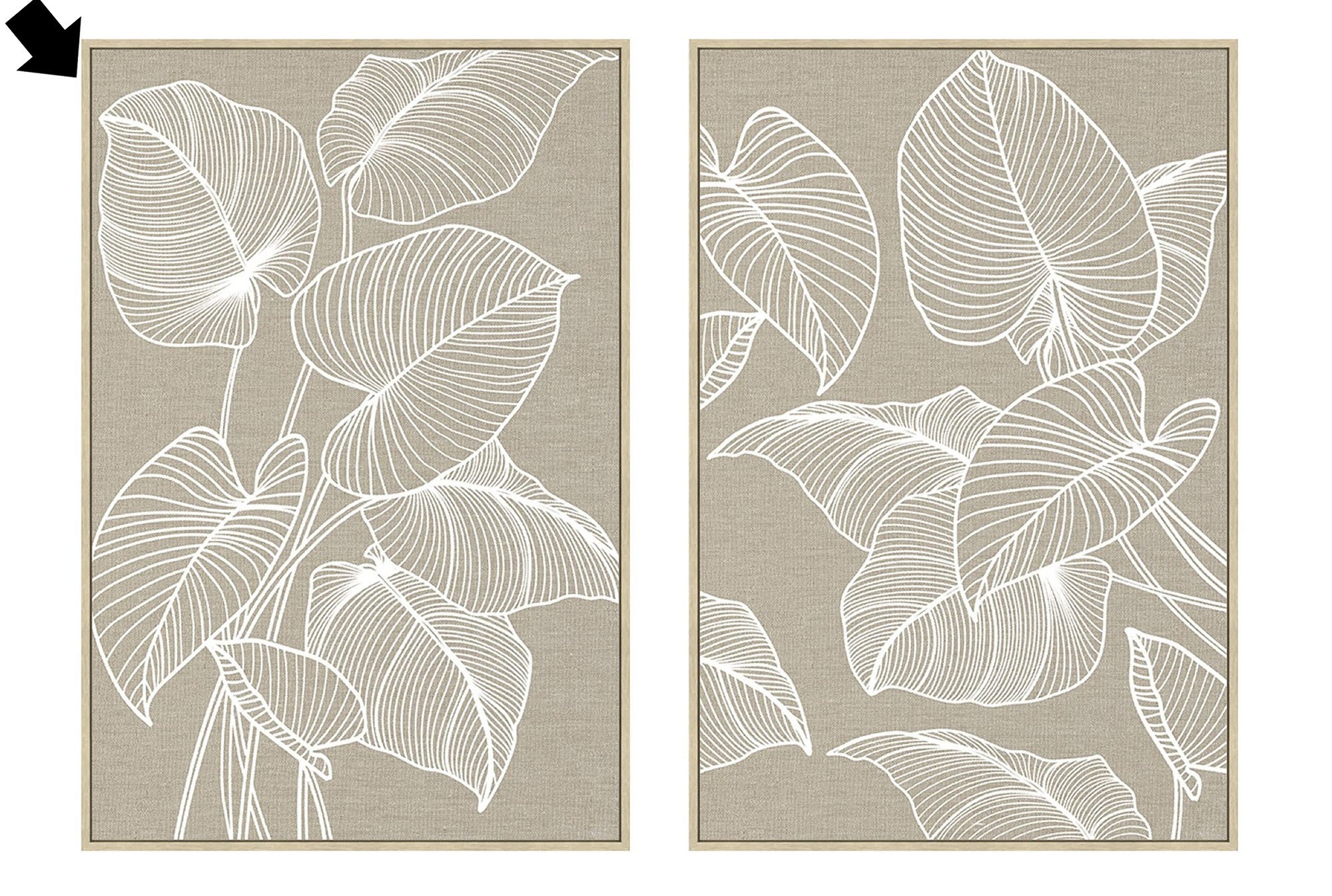 QUADRO PLANTAS BEGE/BRANCO 63X93CM